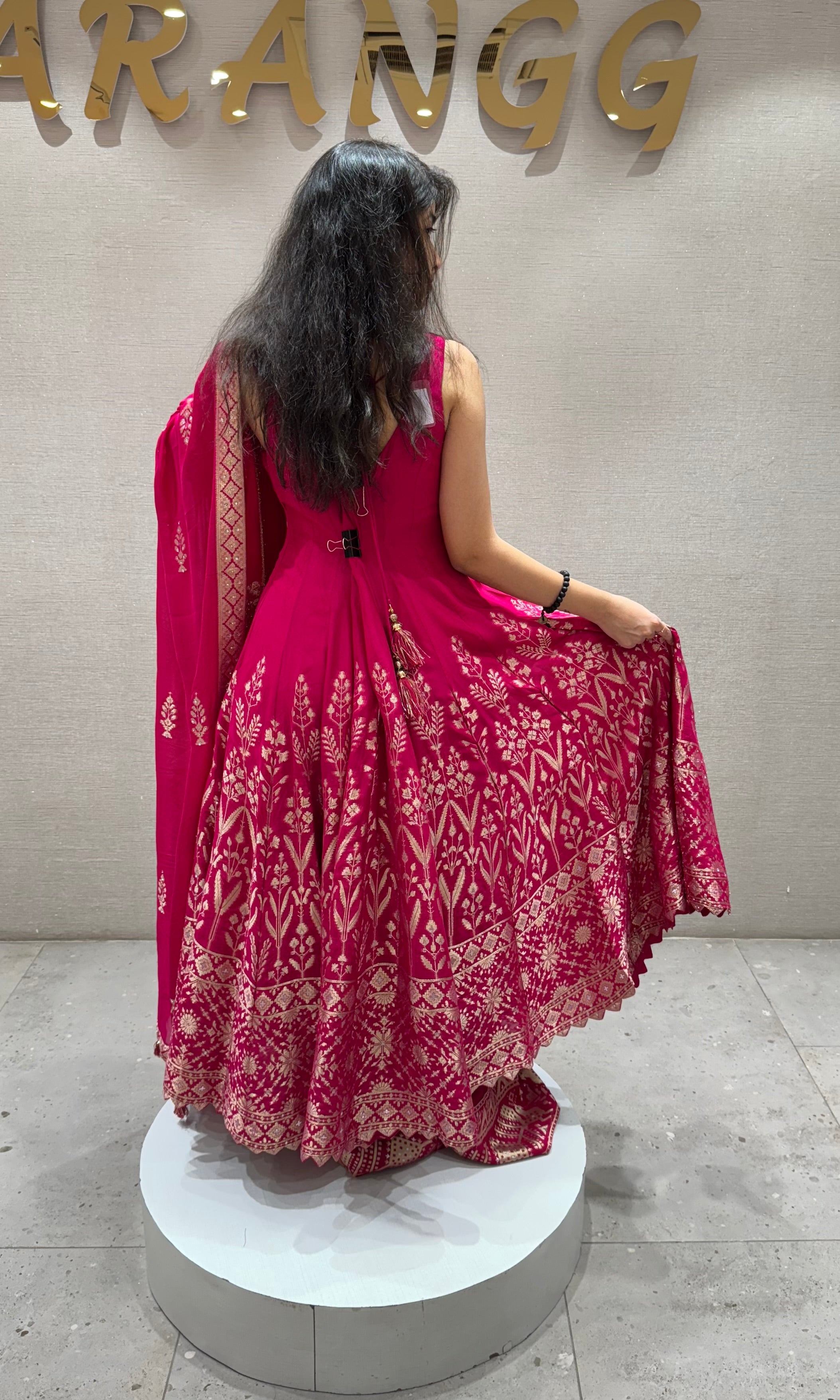 Rani pink EMBROIDERED Anarkali