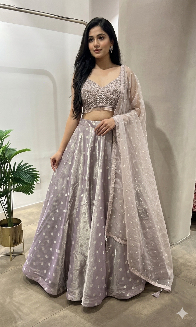 Pink INTRICATE EMBROIDERED Lehenga