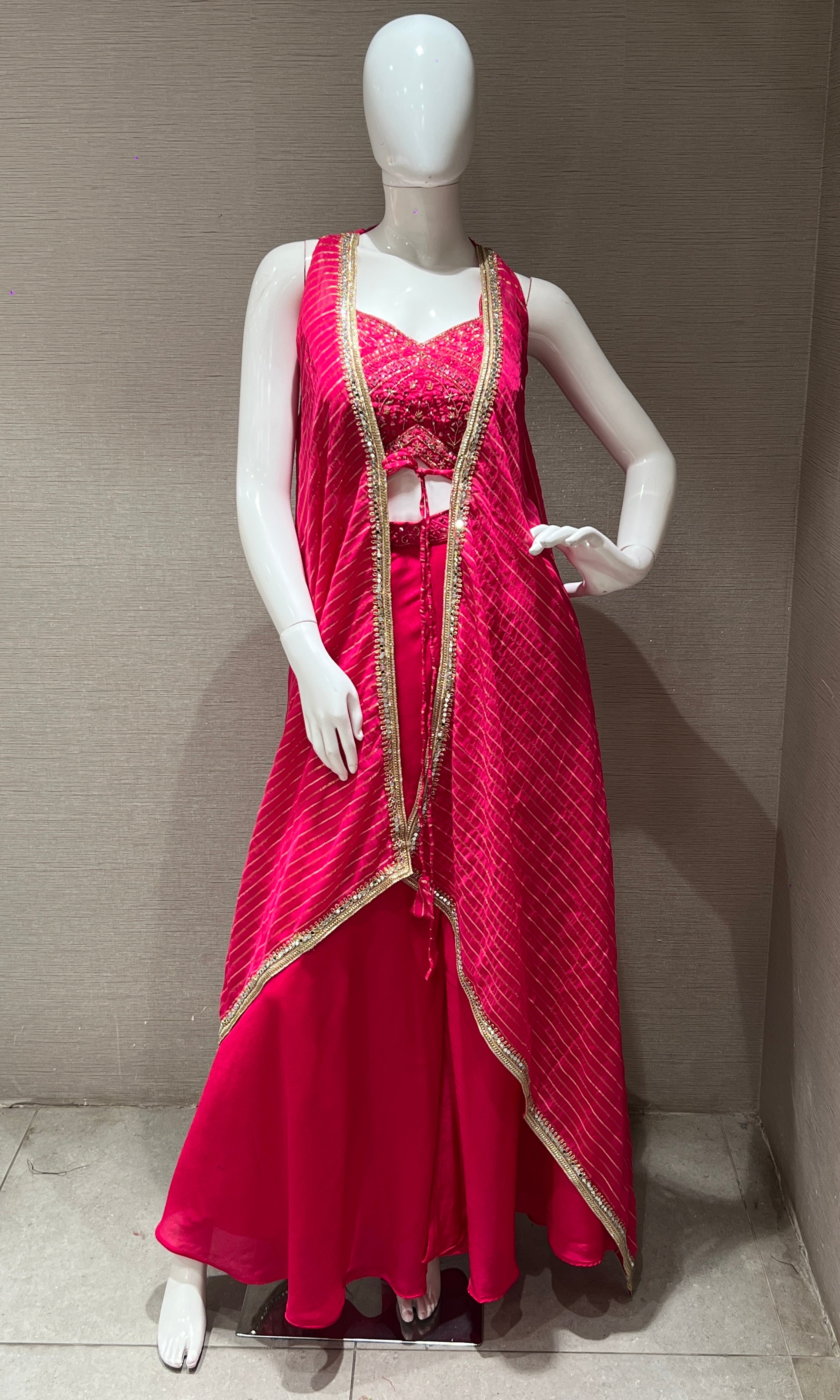 Rani Pink palazzo with cape