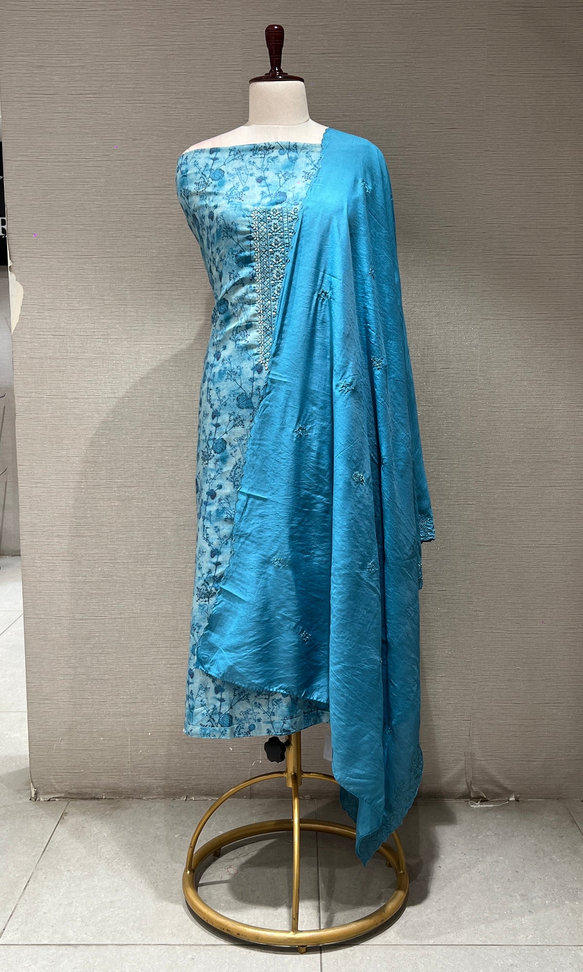 Sea Blue dress material