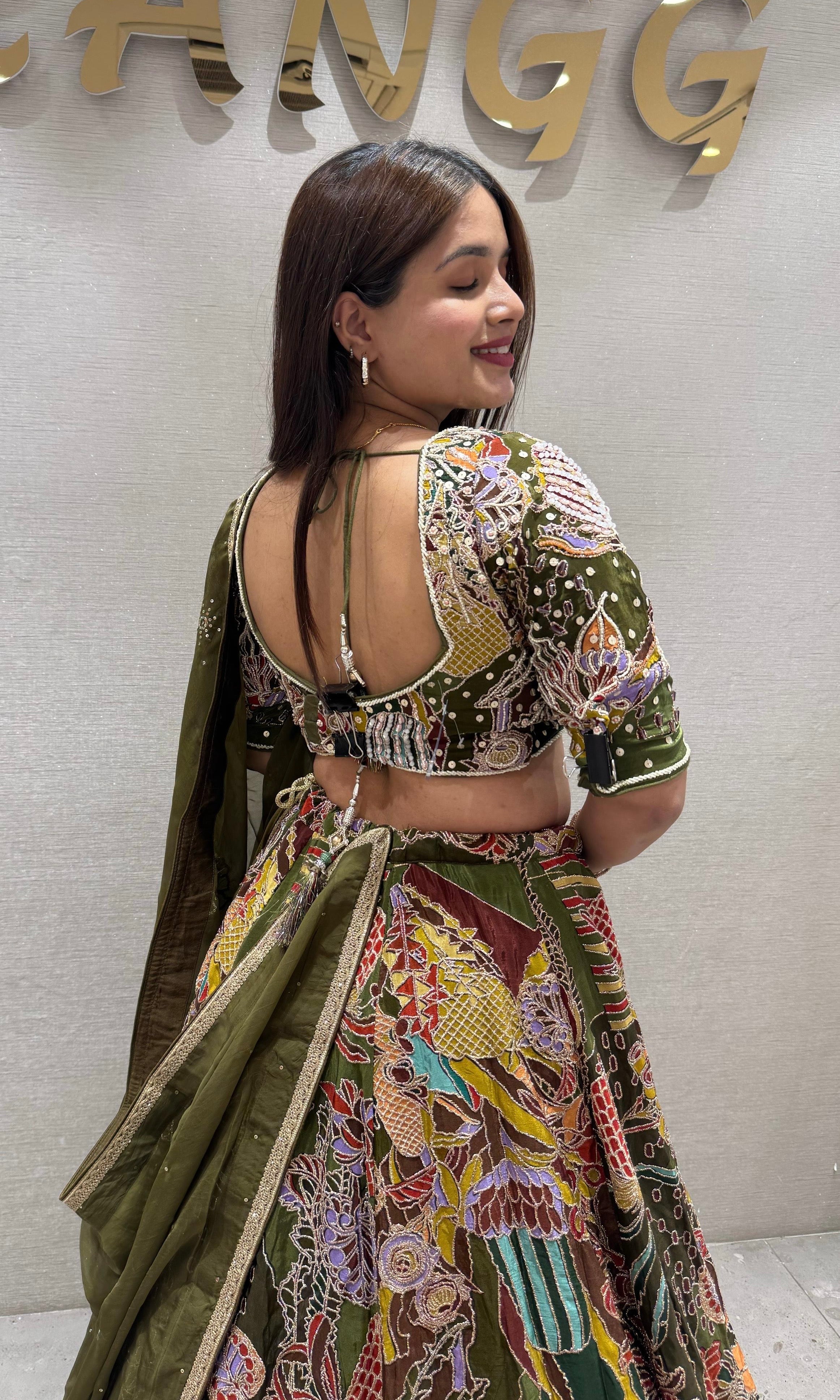 Multi crop top with lehenga