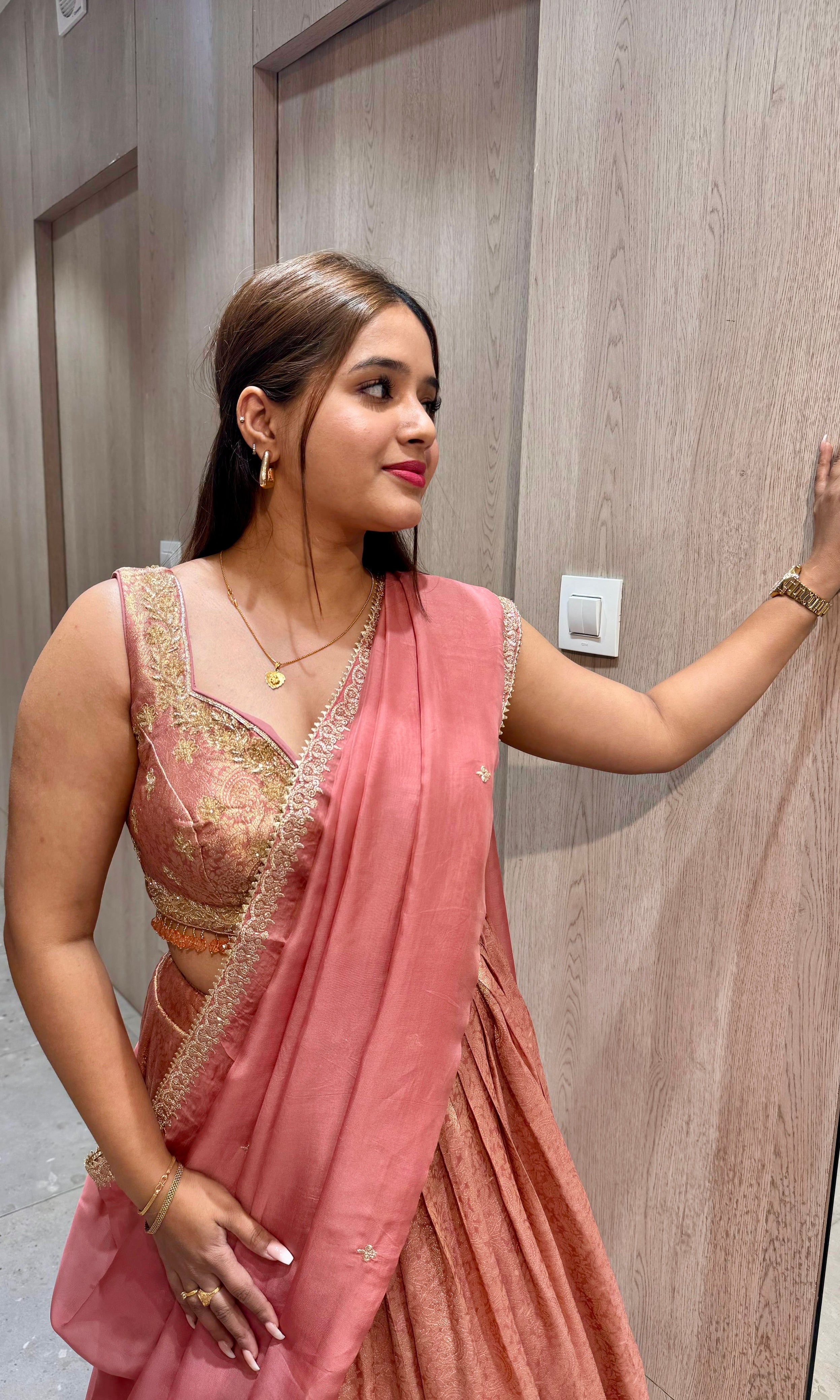 Onion pink croptop Lehenga