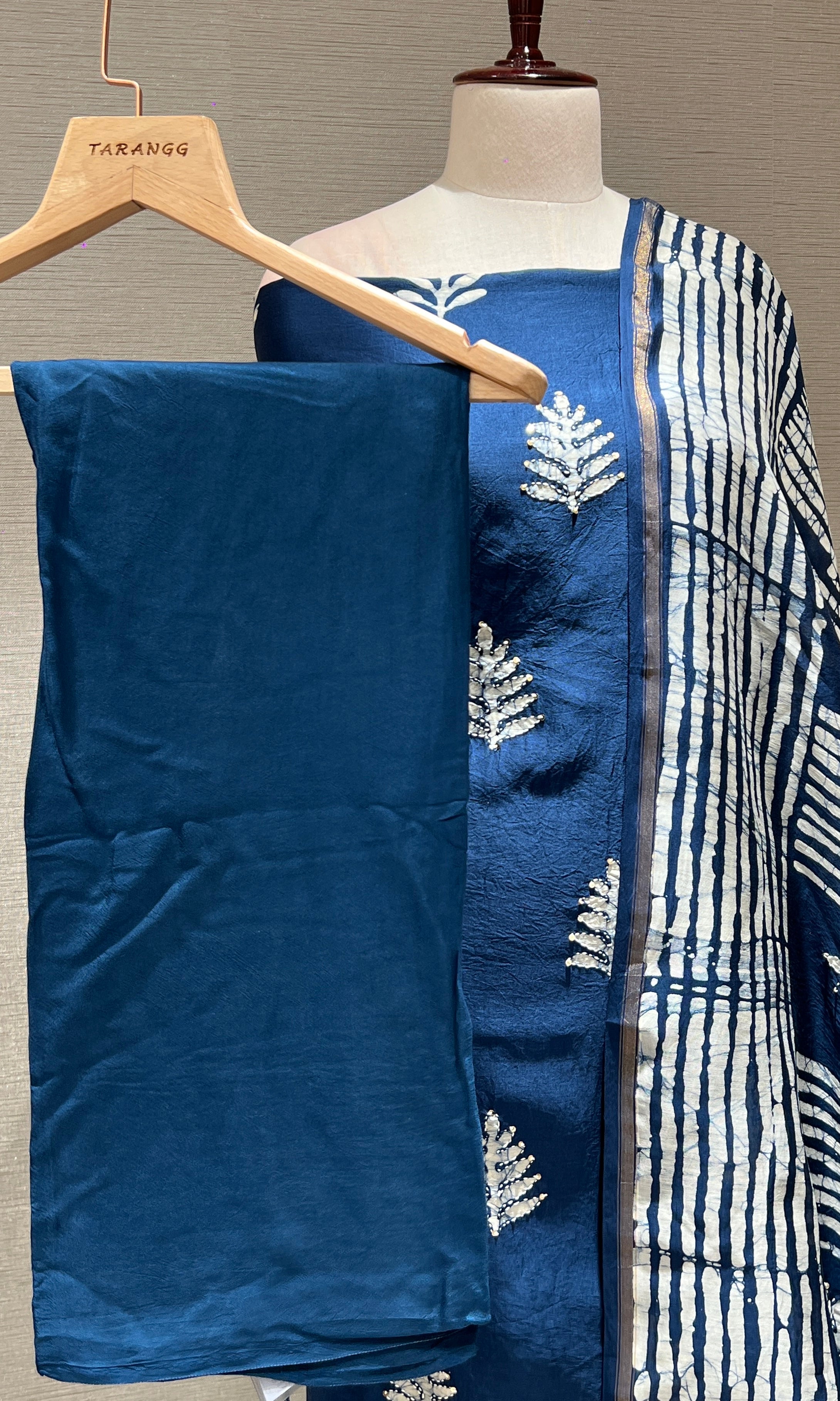 Navy blue dress material