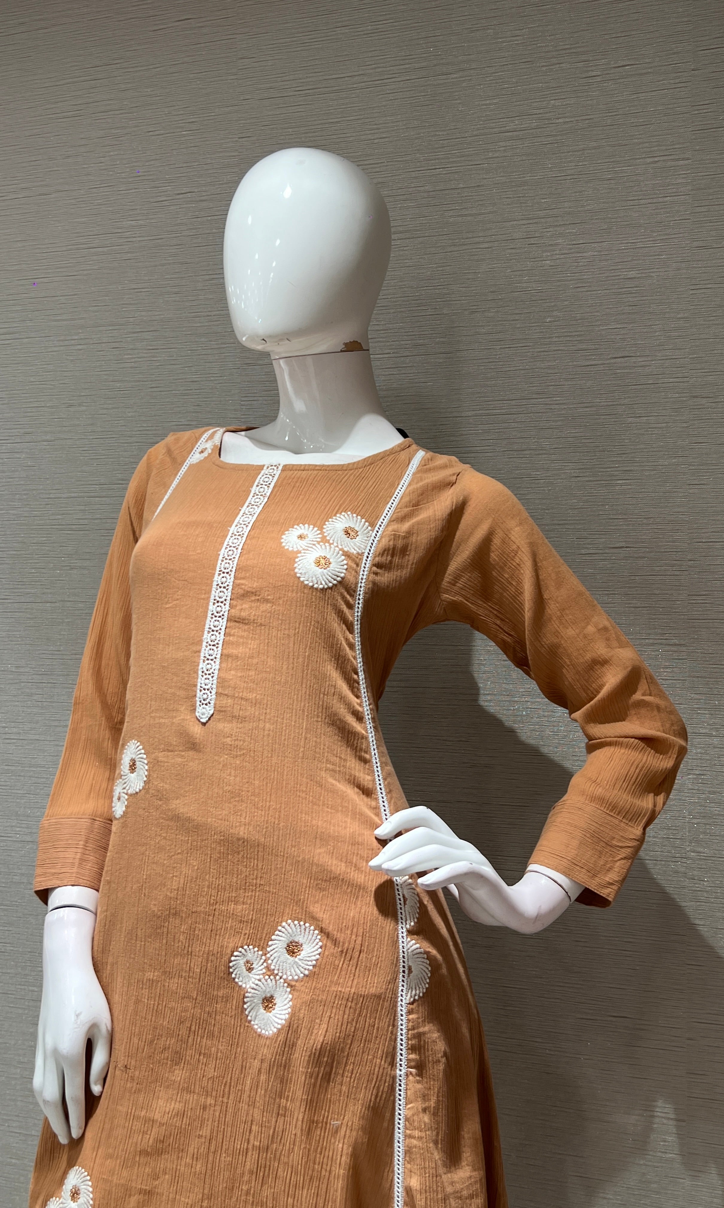 Rust FLORAL KURTI TOP