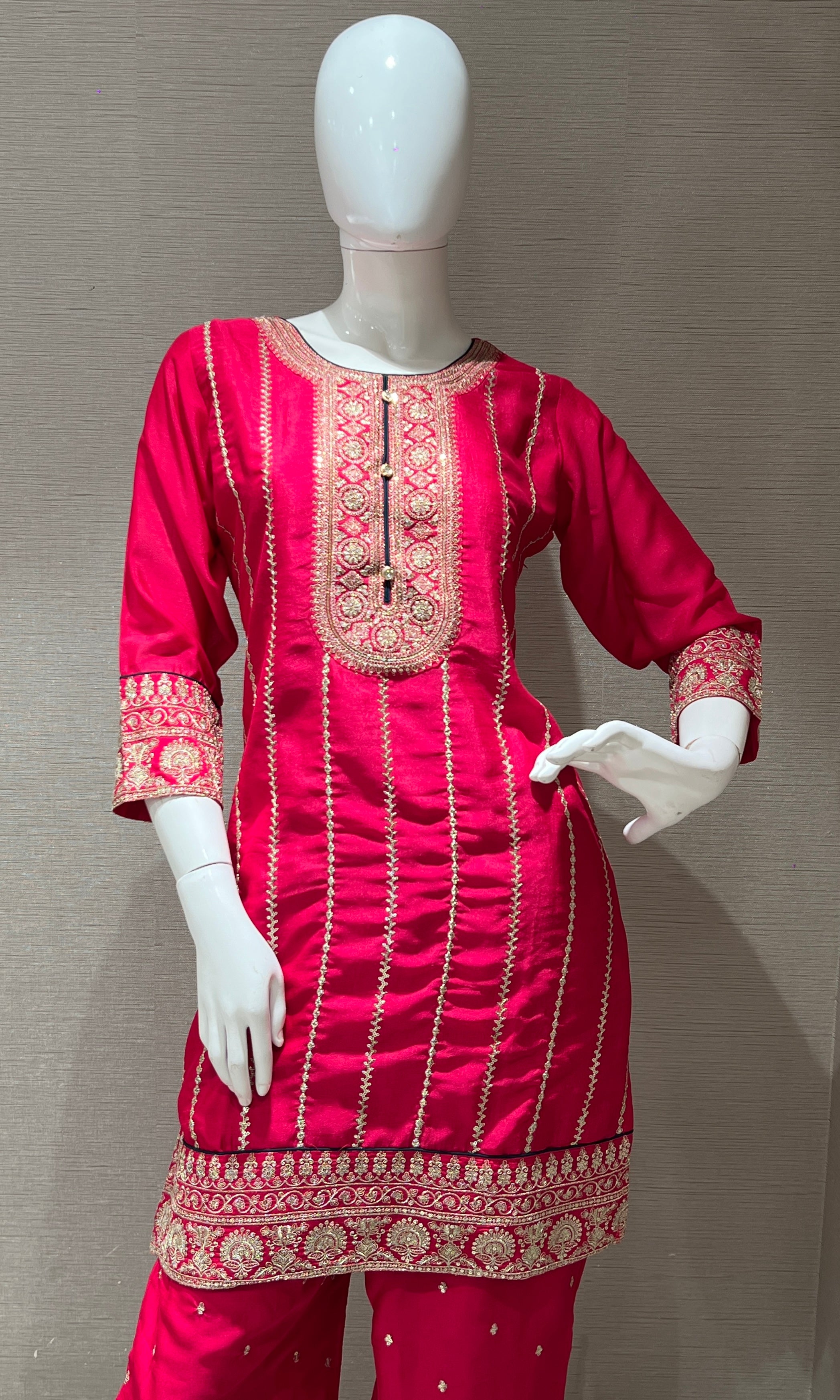Pink Sharara Set with Contrast Dupatta