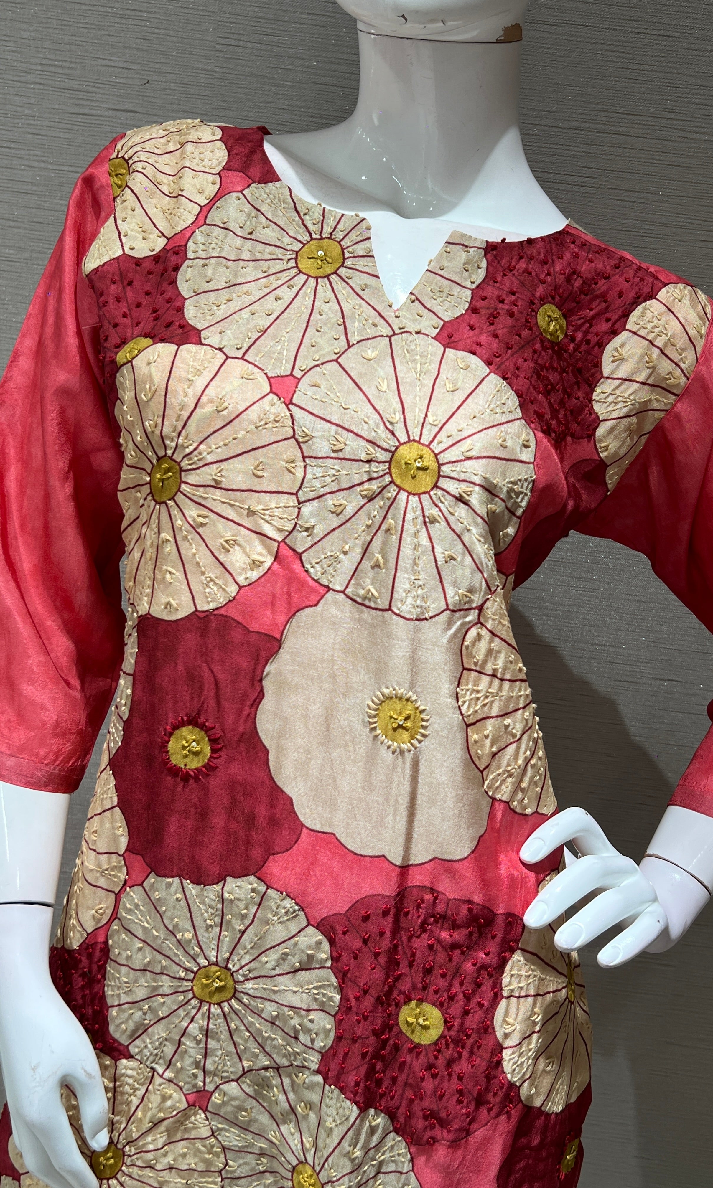 Light pink FLORAL kurta SET