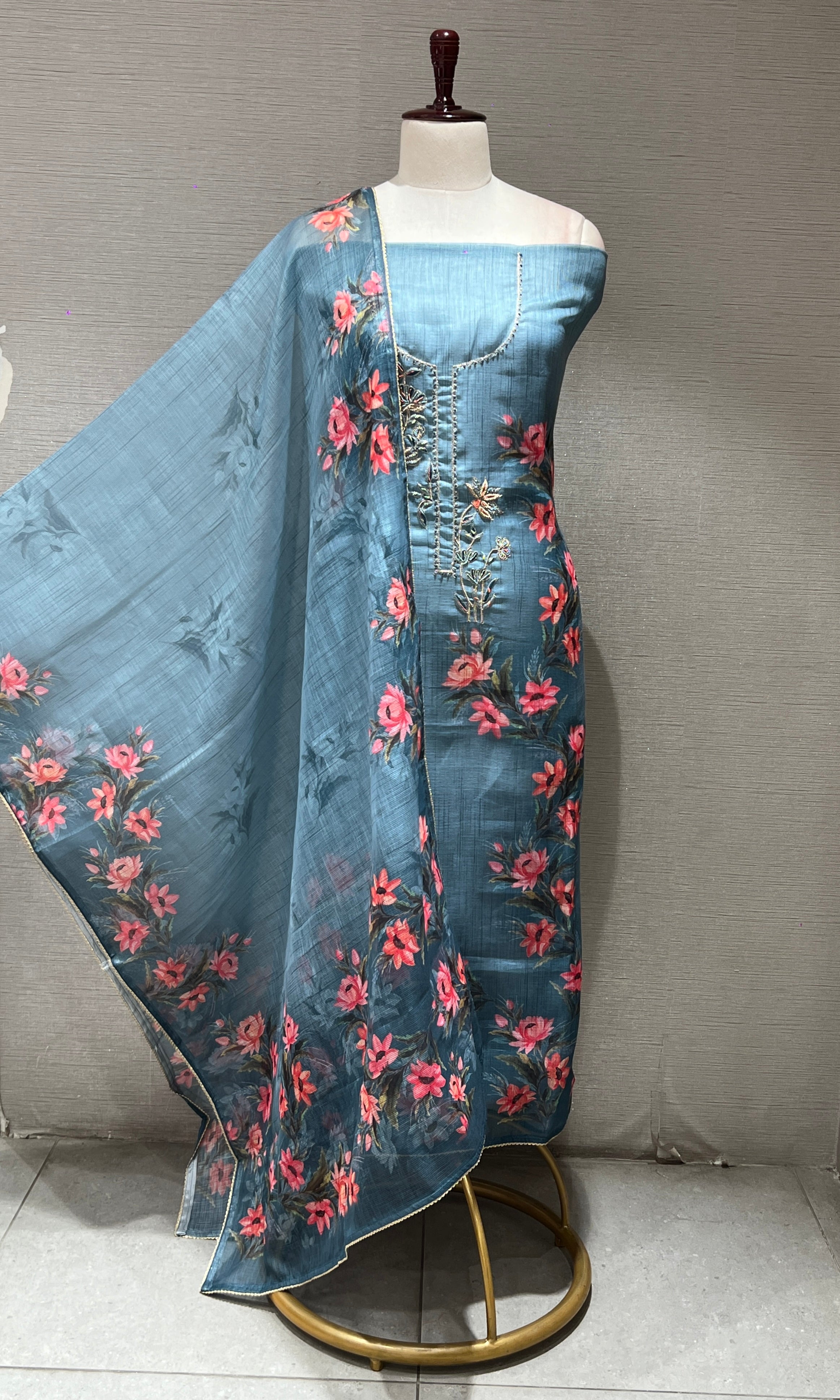 Blue dress material
