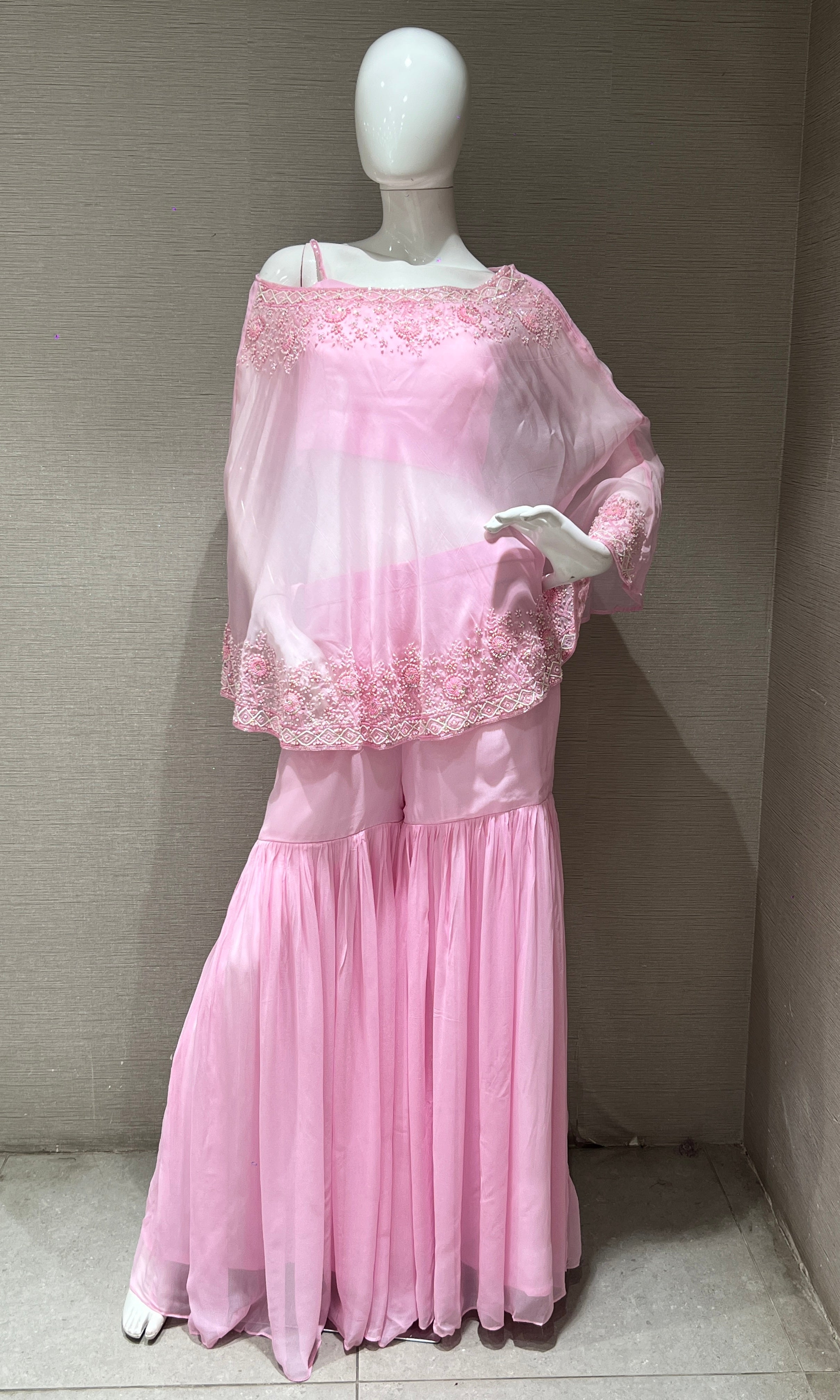 Light Pink Dream Flowy Sharara Set