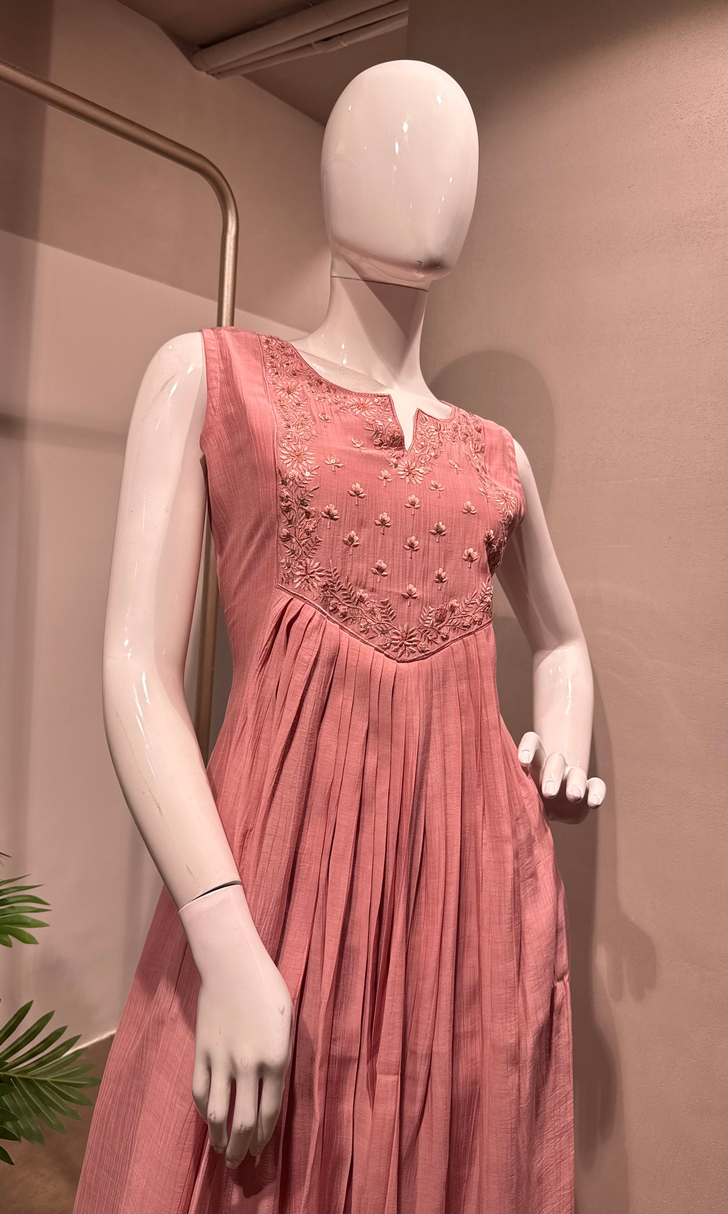 Blush Pink embroidered Anarkali kurta Set