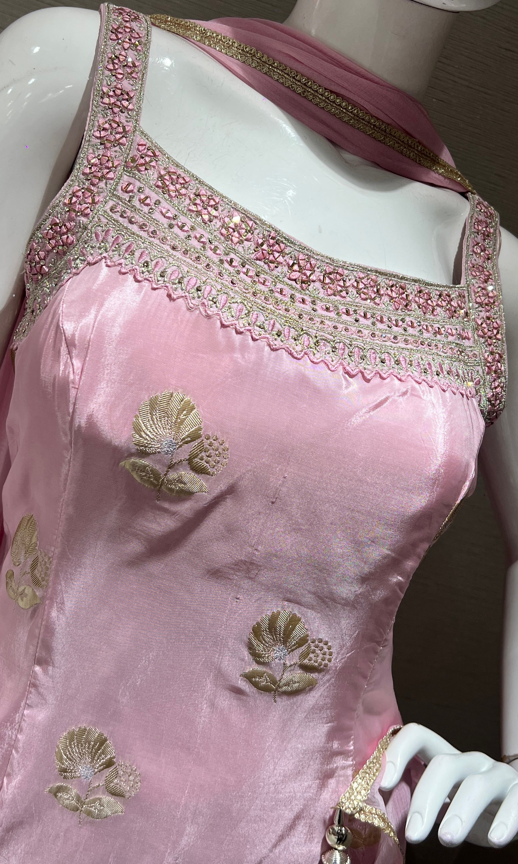 Rose pink embroidered sharara palazzo