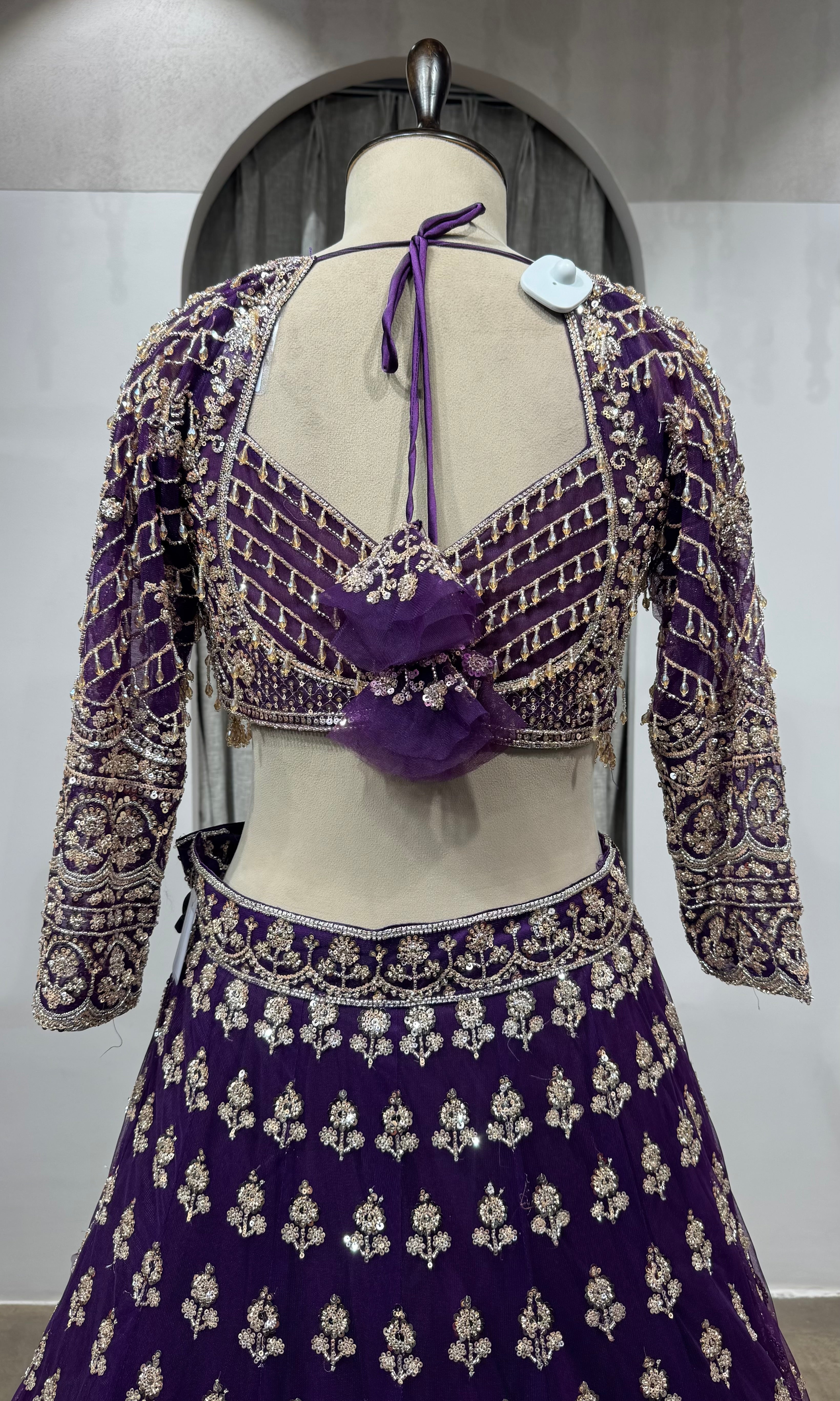 PURPLE intricate embroidered Lehenga set