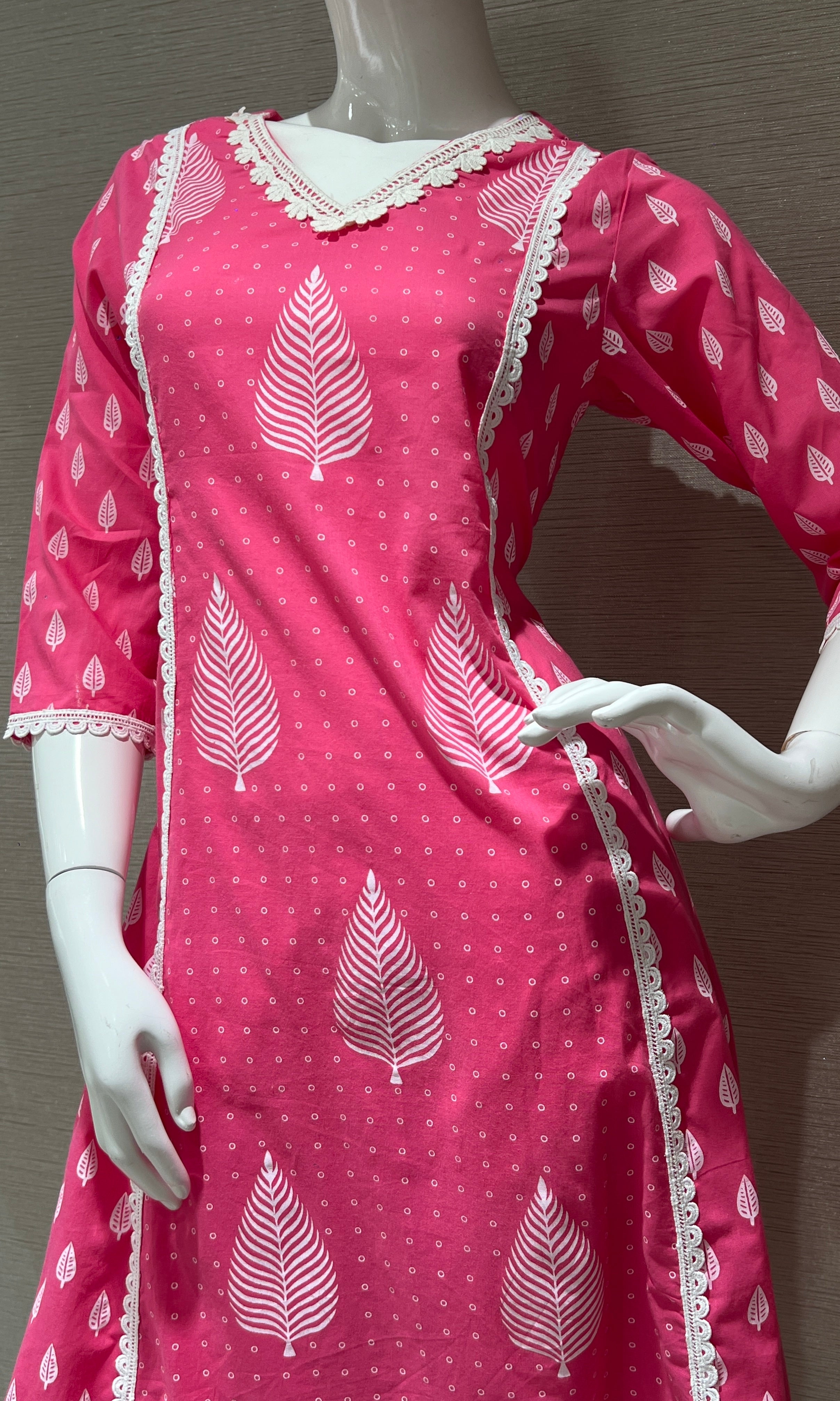 Pink kurta set with bag 3223