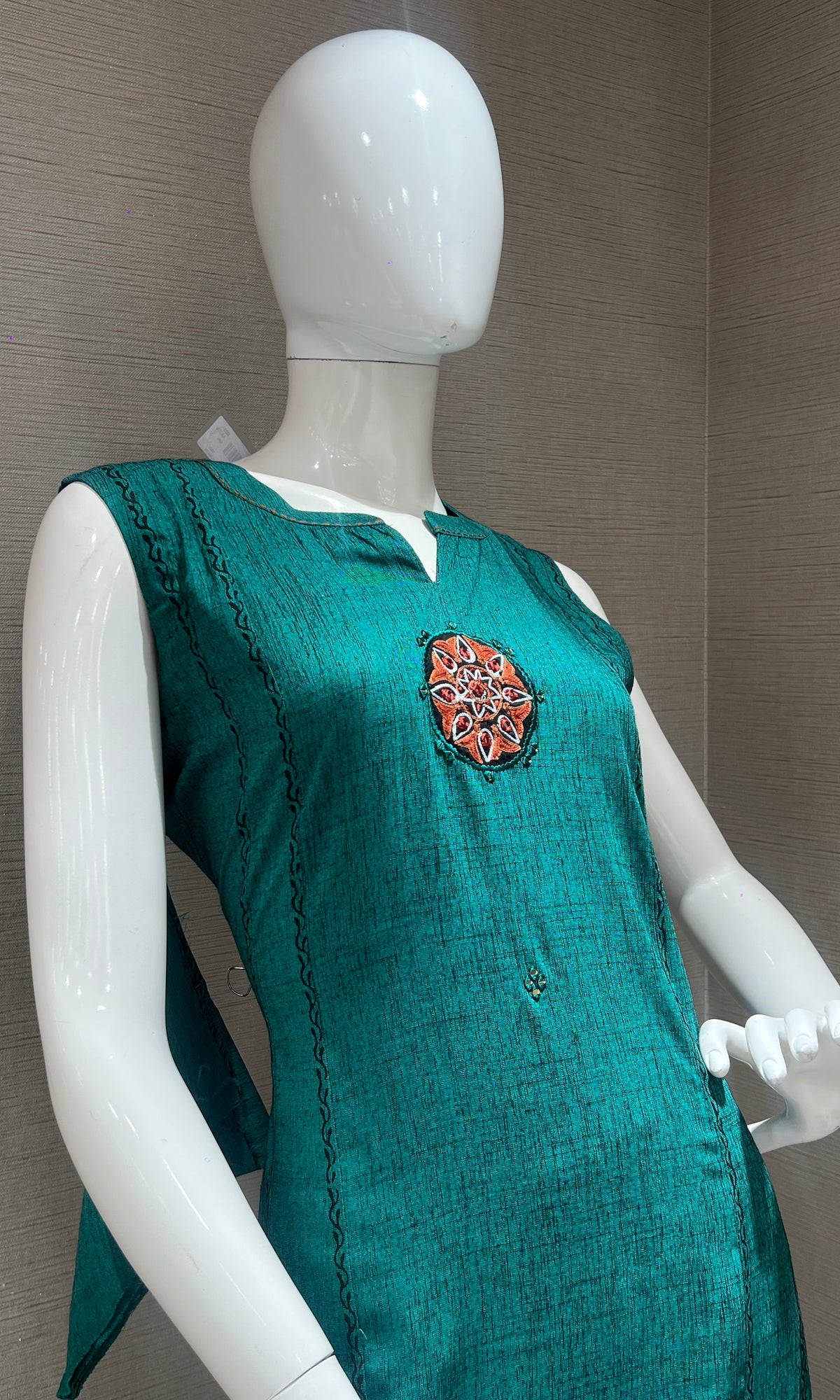 Coral blue kurti top with bottom