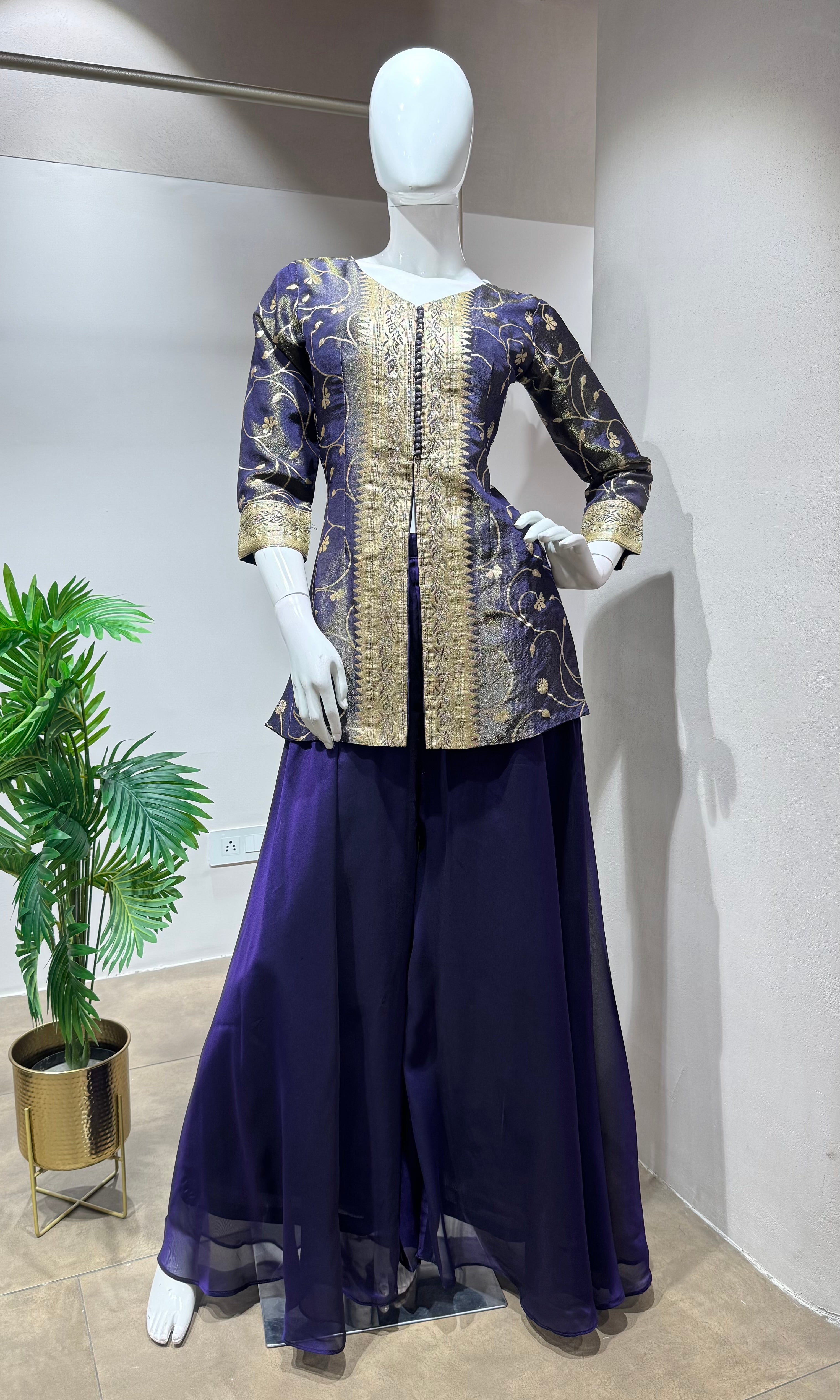 Purple elegant palazoo set