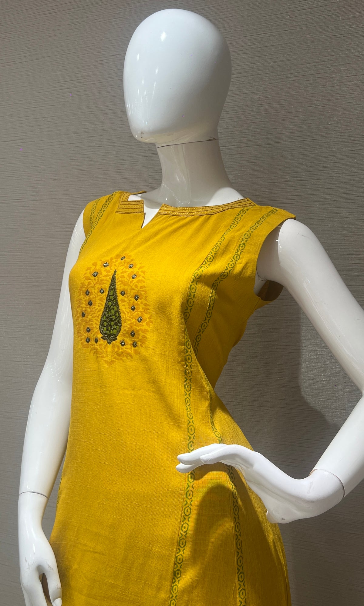 yellow Kurti top with bottom