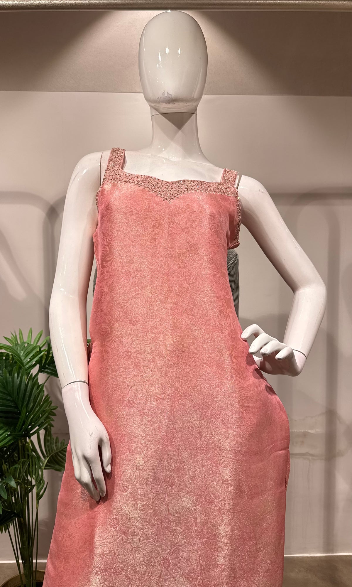 Pink golden kurta set