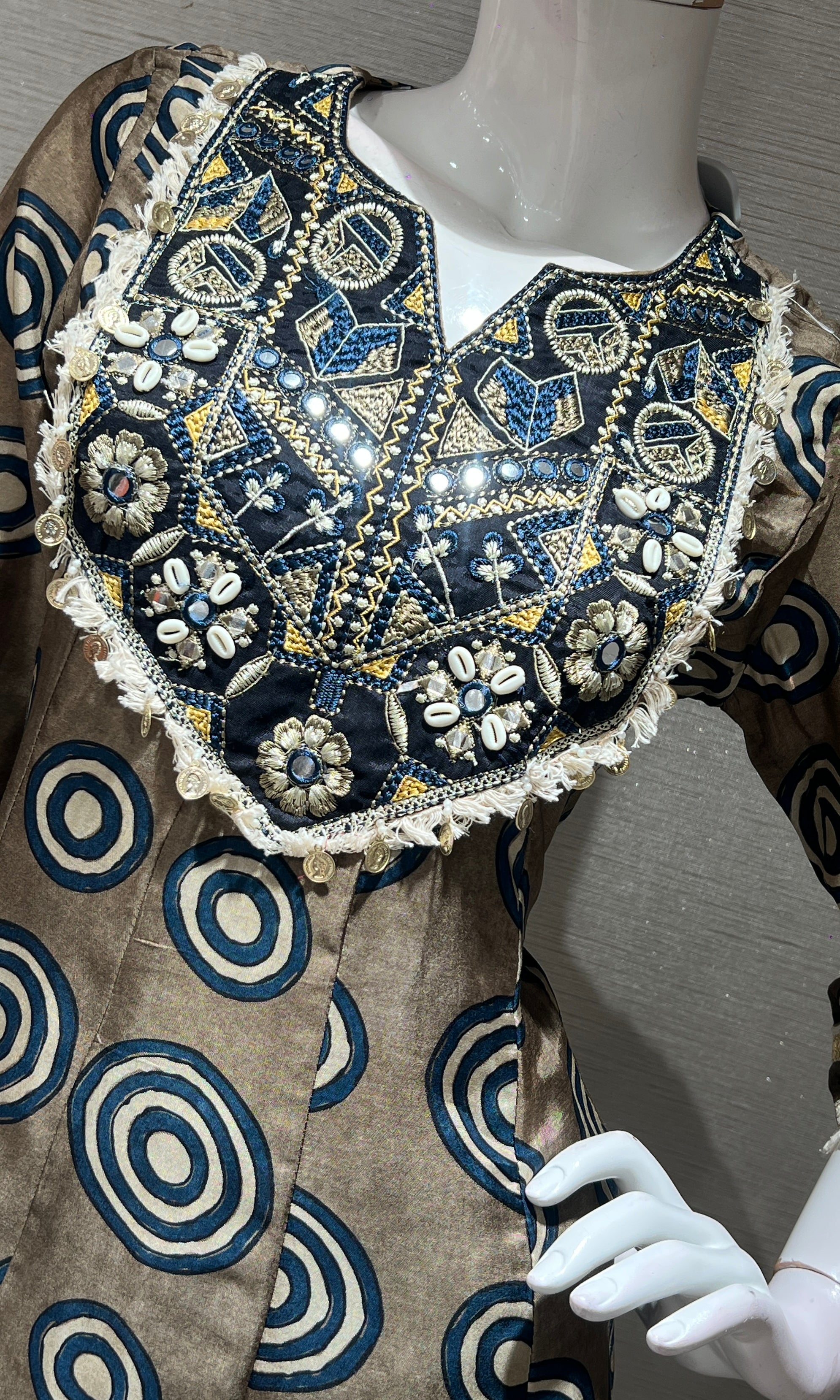 Light brown PRINTED kurta set