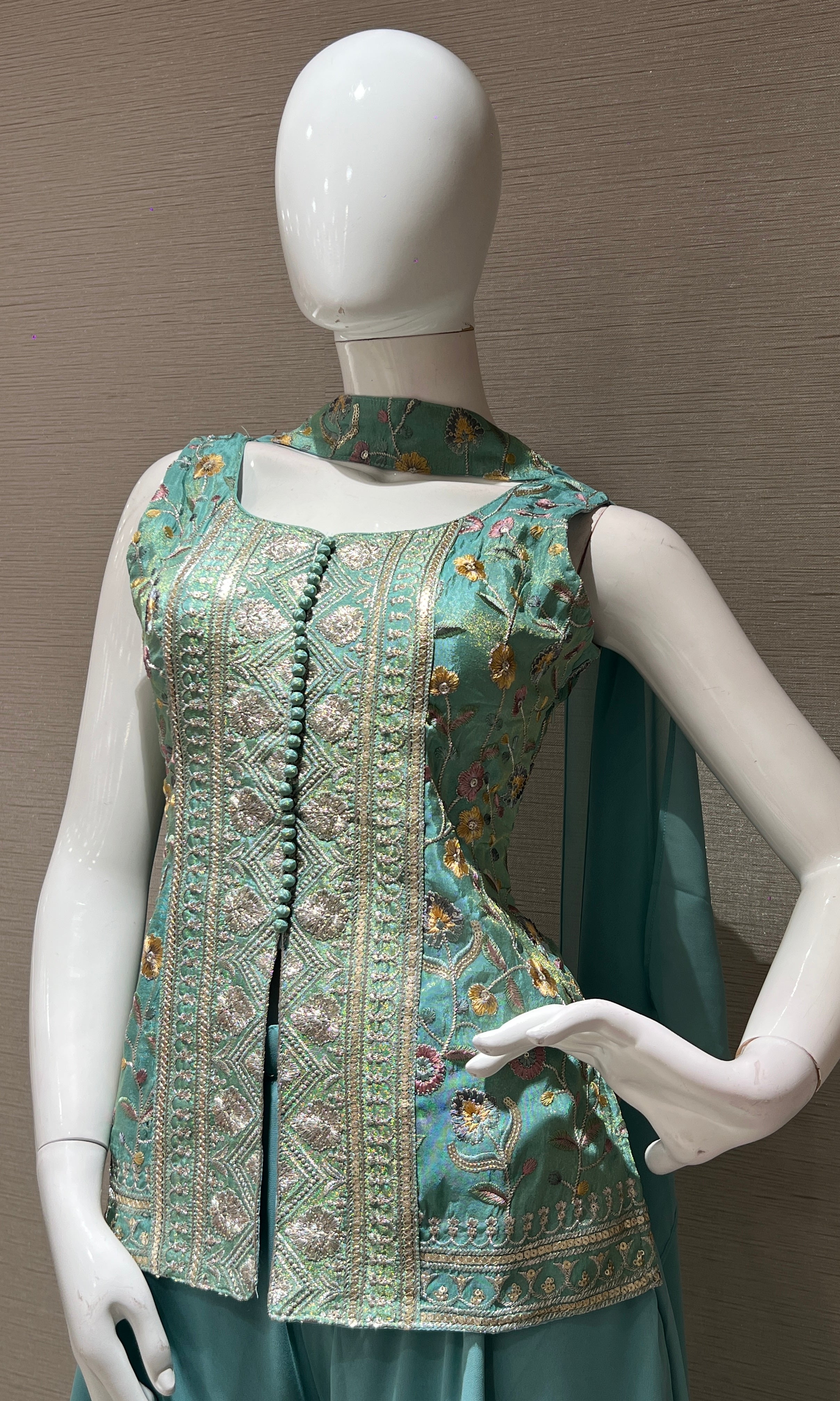 Light blue palazzo with corset BLOUSE