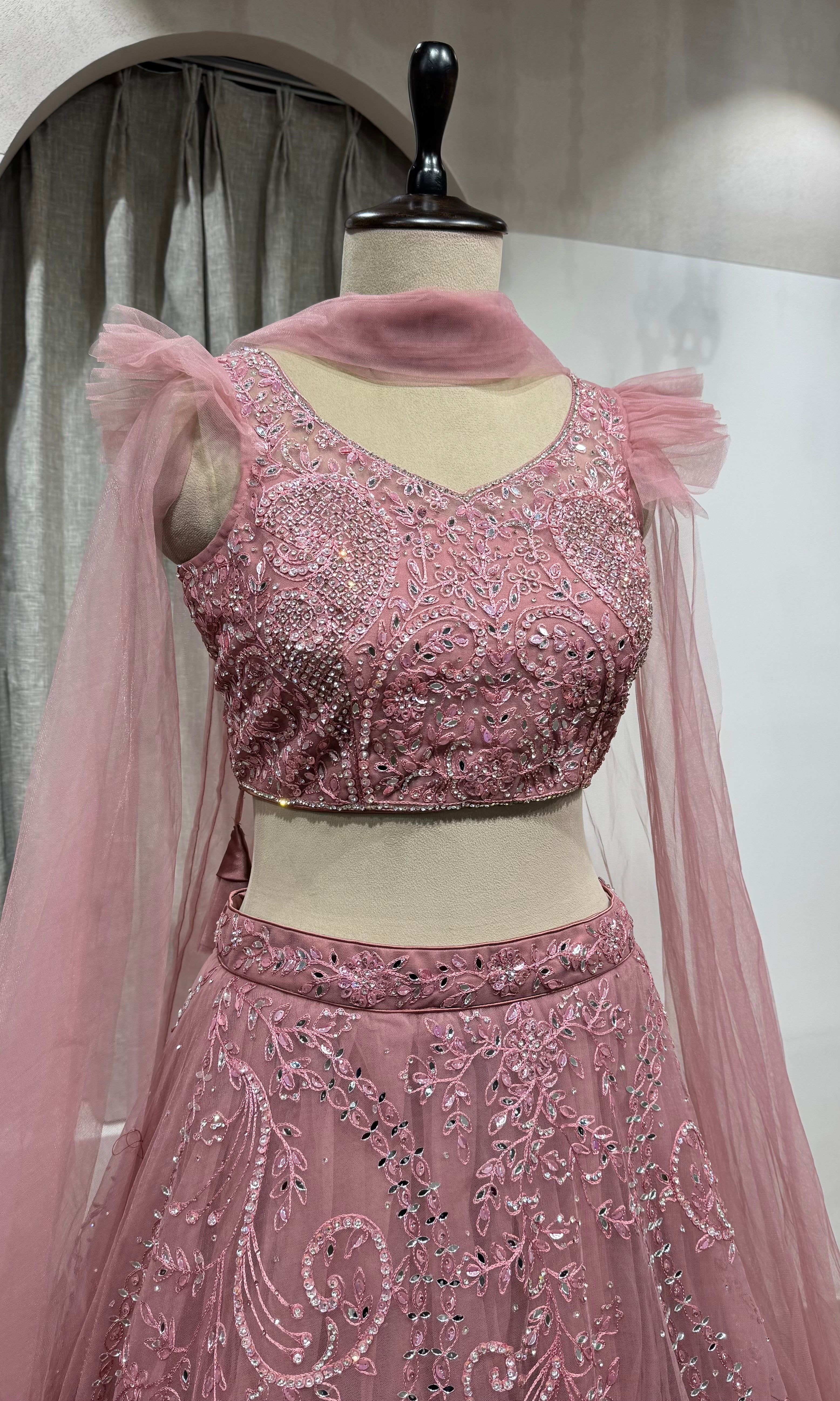 MAUVE PINK embroidered lehenga choli