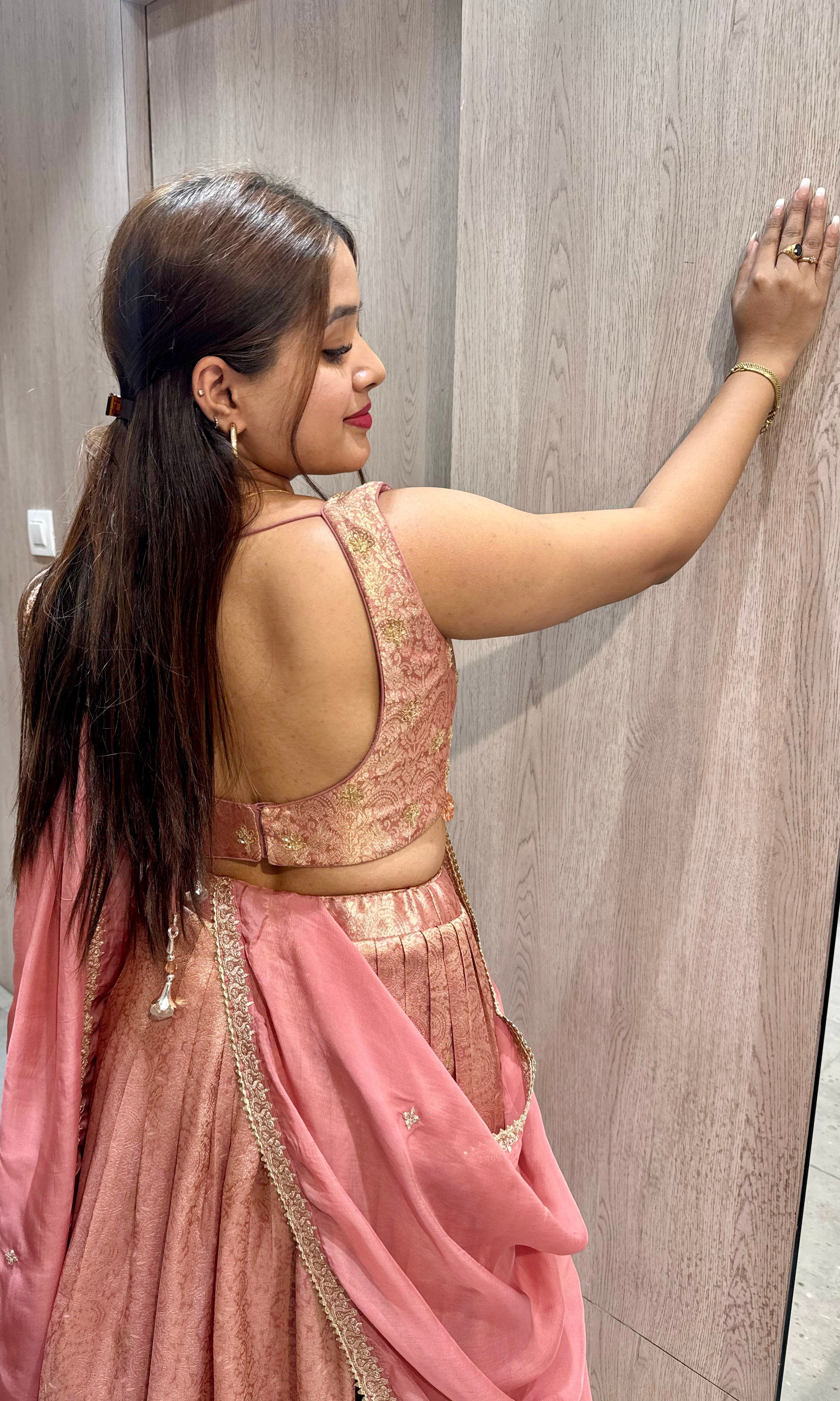 Onion pink croptop Lehenga