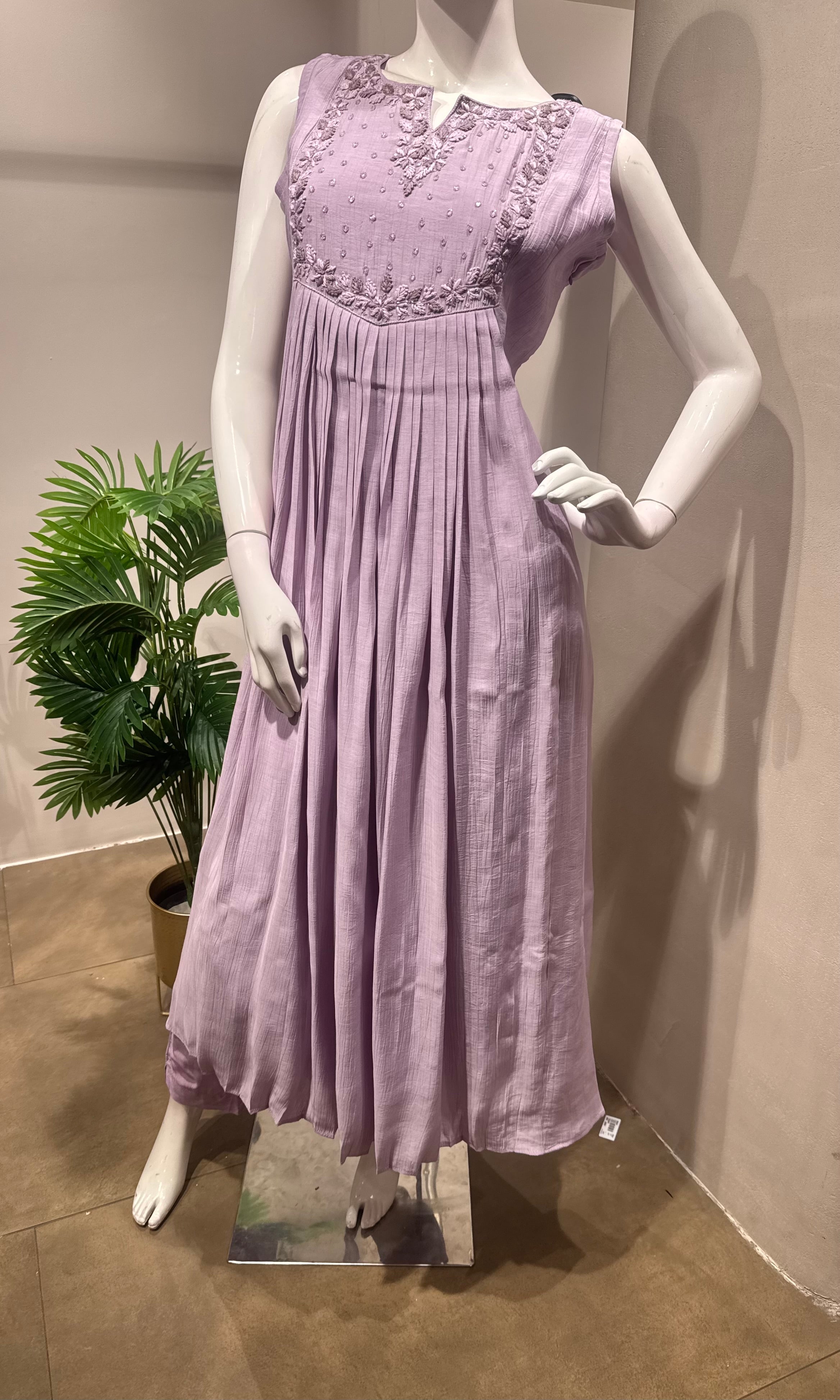 Lavender Bloom Anarkali kurta Set