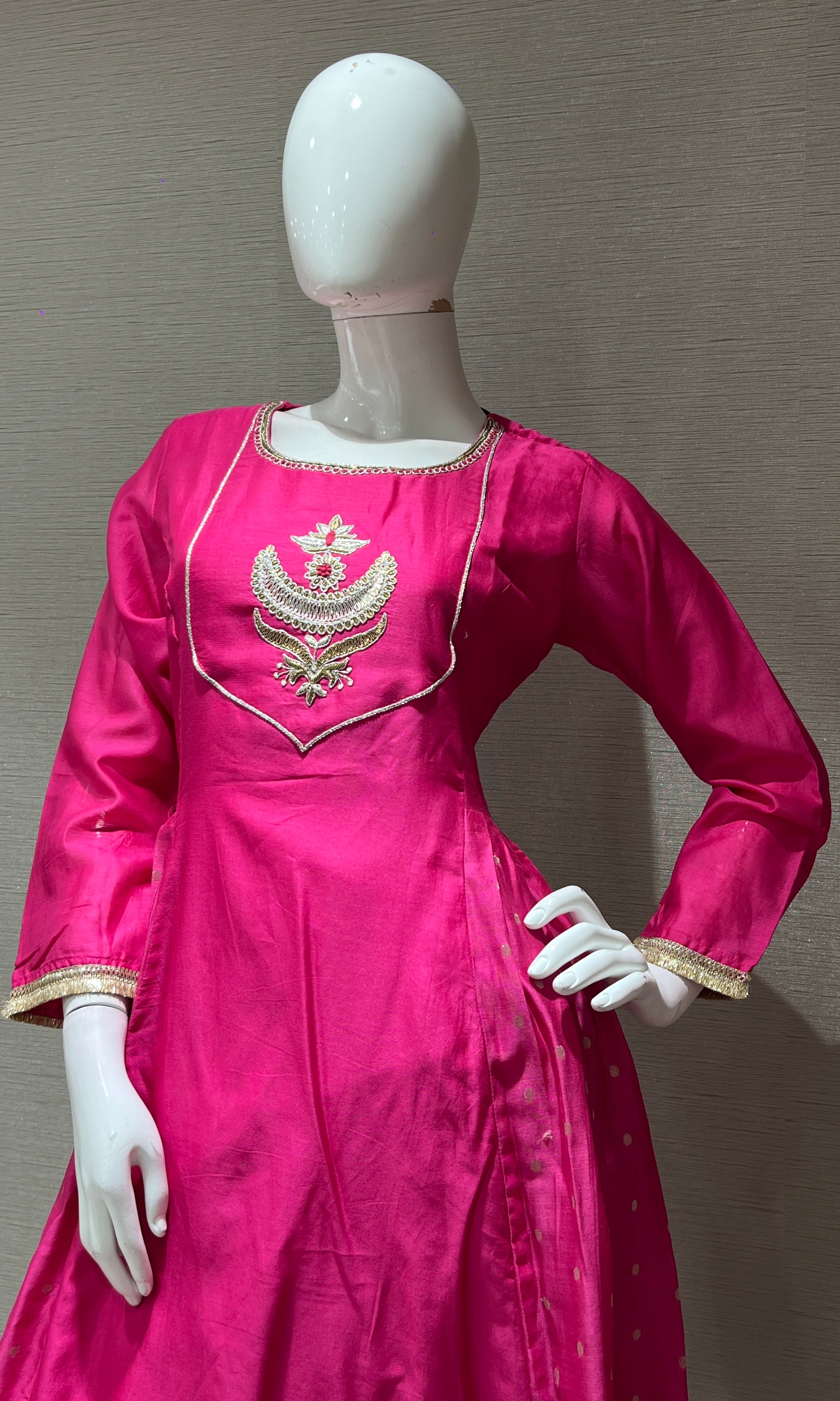 LOTUS PINK EMBROIDERED ANARKALI SET