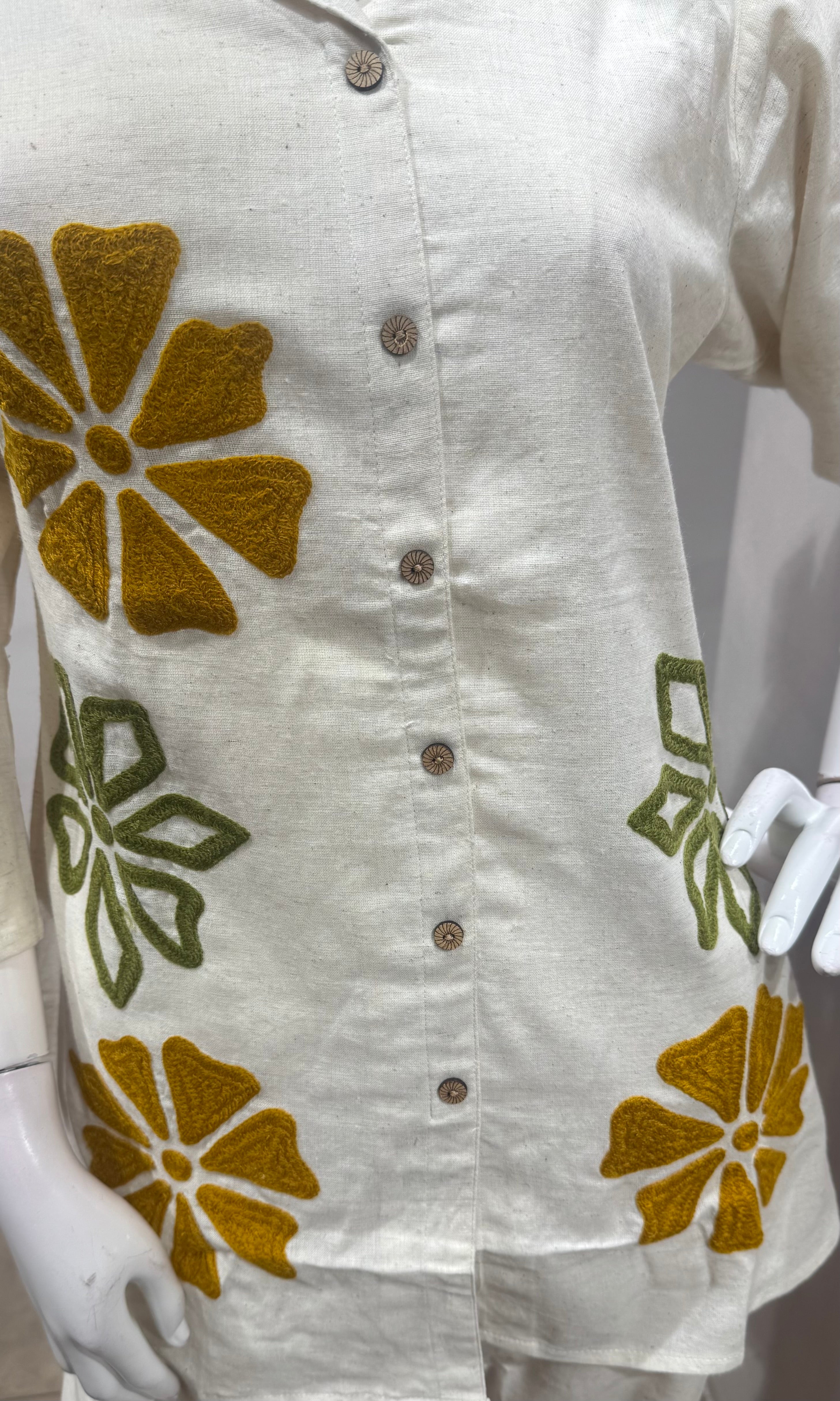 Cream and Mustard Floral Co-Ord Set