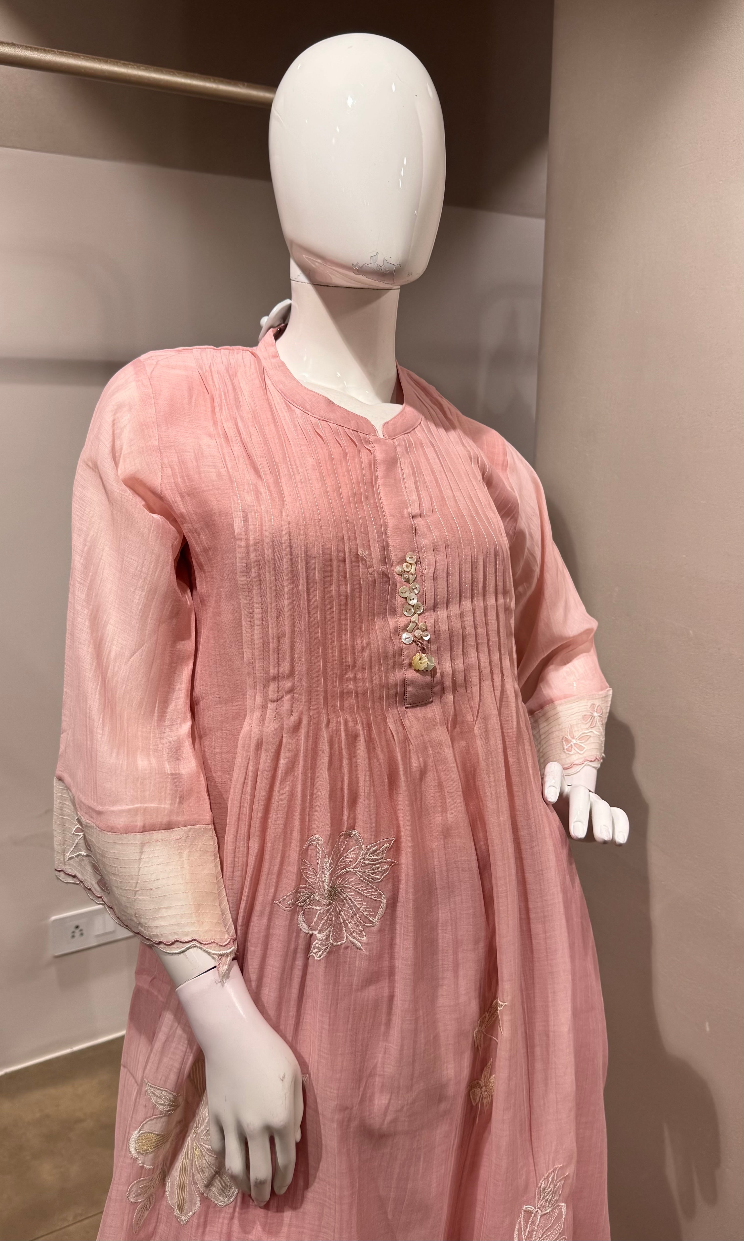 Blush Pink Embroidered Kurta Set with Dupatta