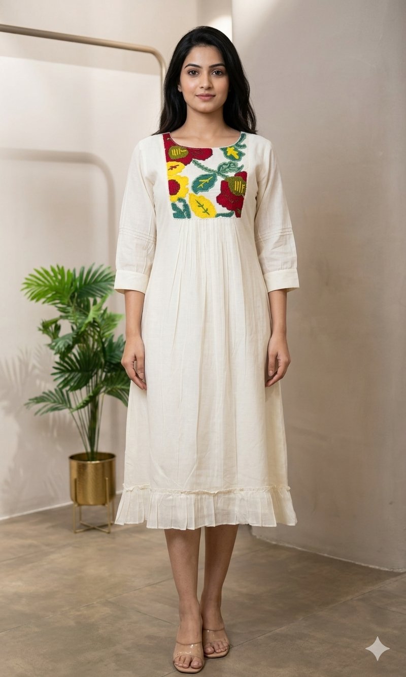 IVORY bead work kurti top