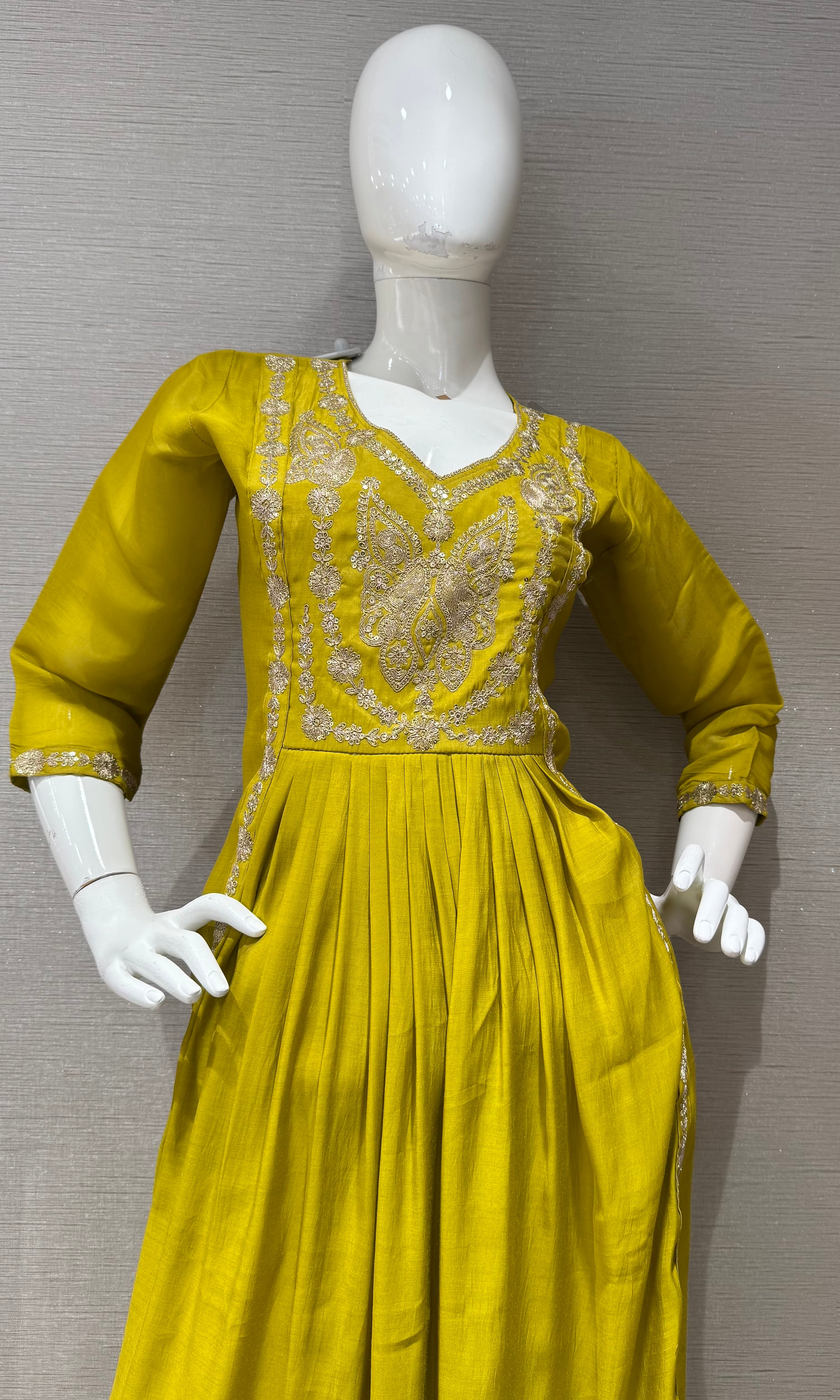 Green Embroidered Anarkali Kurta Set with Dupatta