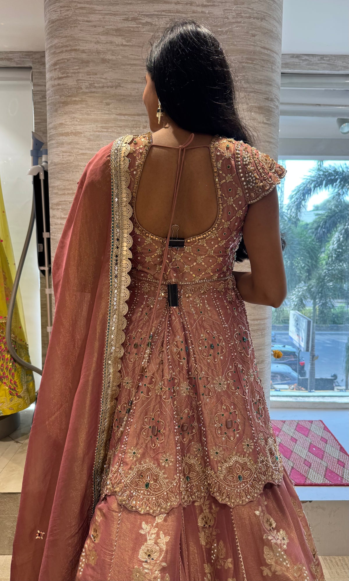 Pink Bridal Lehenga set with Embroidery