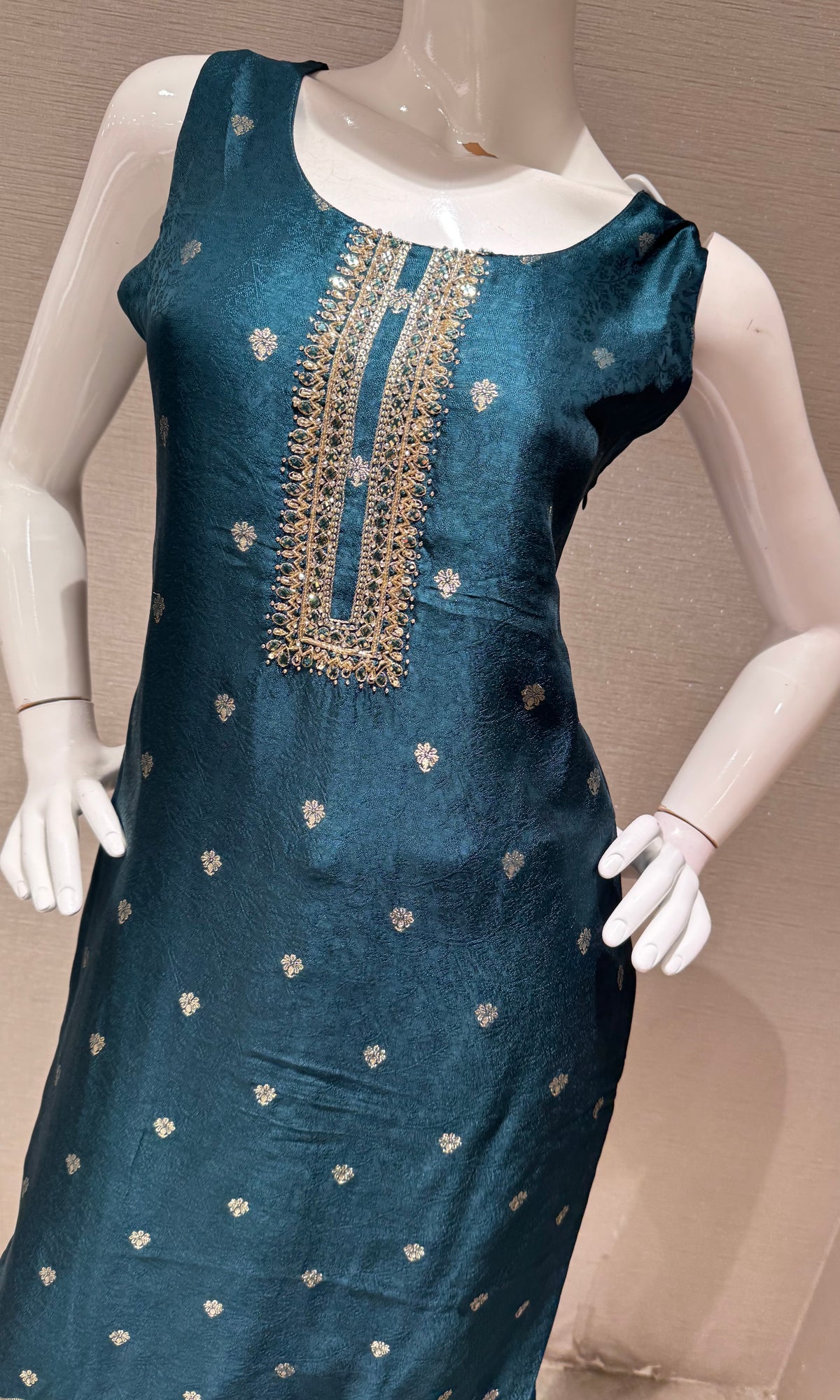 Green Embroidered Silk Kurta Set with Banarasi Dupatta