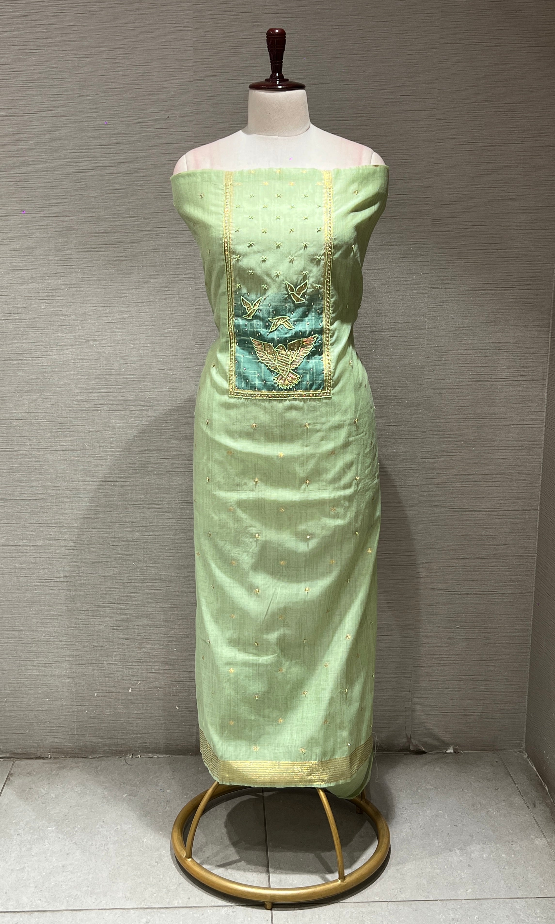 Green dress material