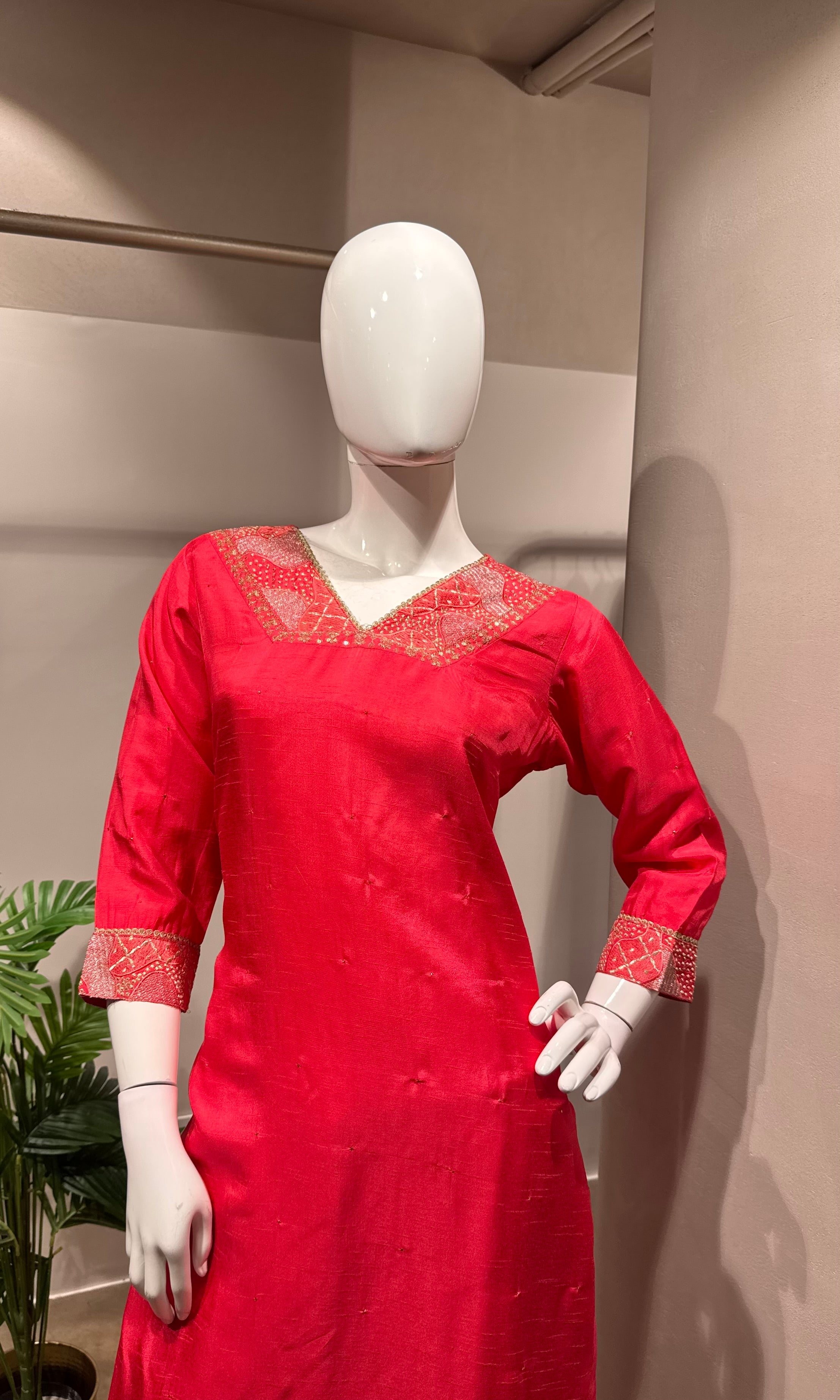 Rani pink kurta set