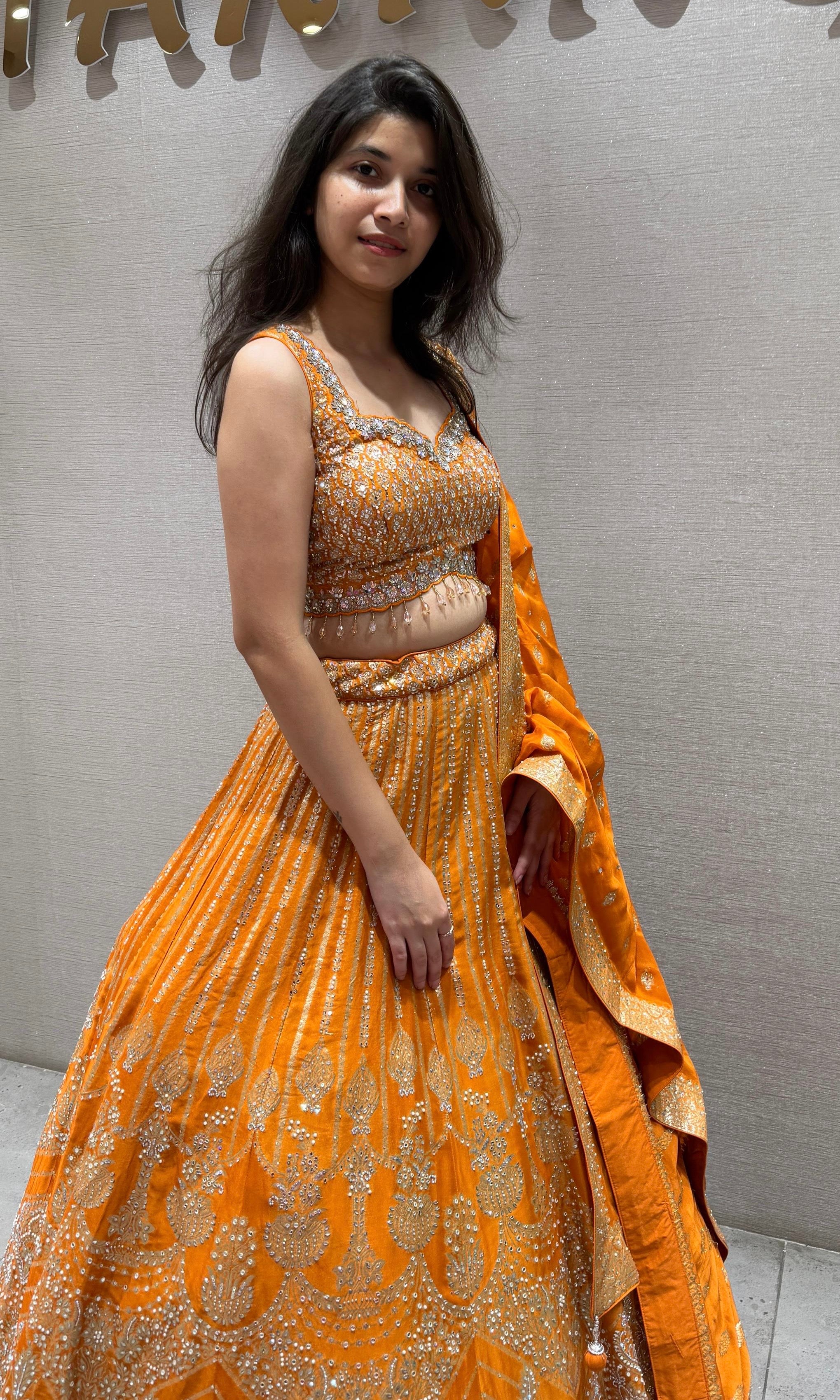 Marigold Majesty Embroidered Lehenga