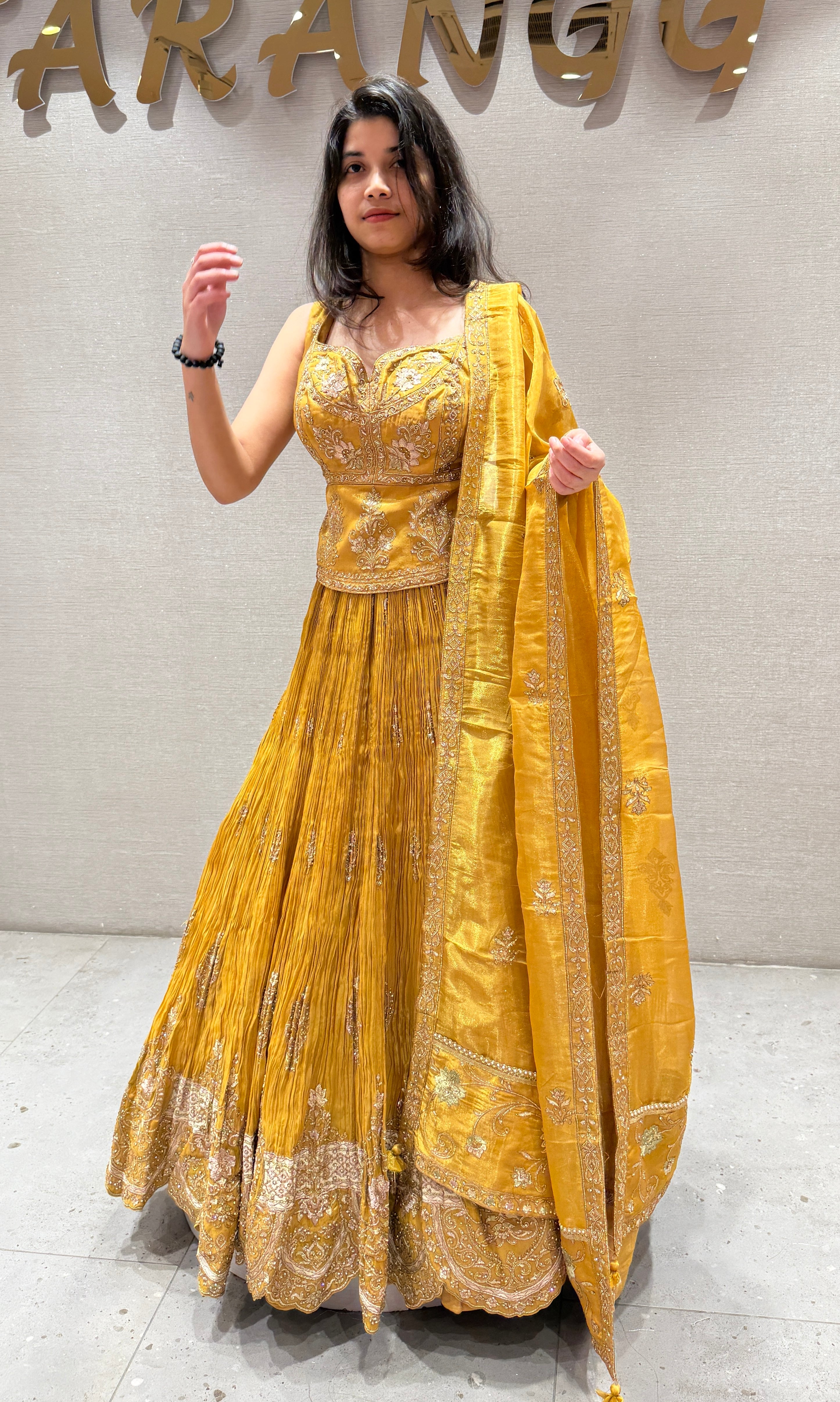 Mustard yellow Lehenga