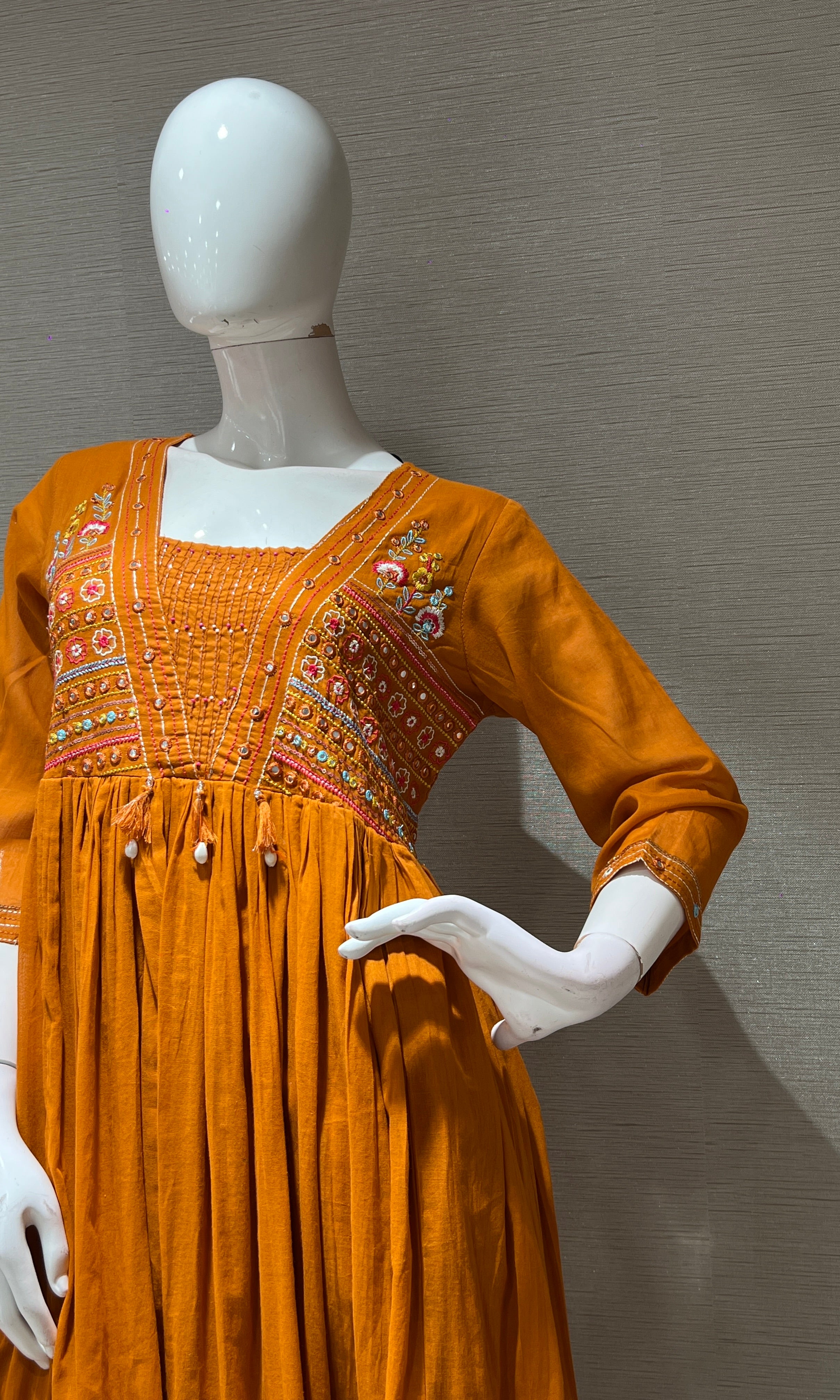 Rust EMBROIDERED KURTA SET