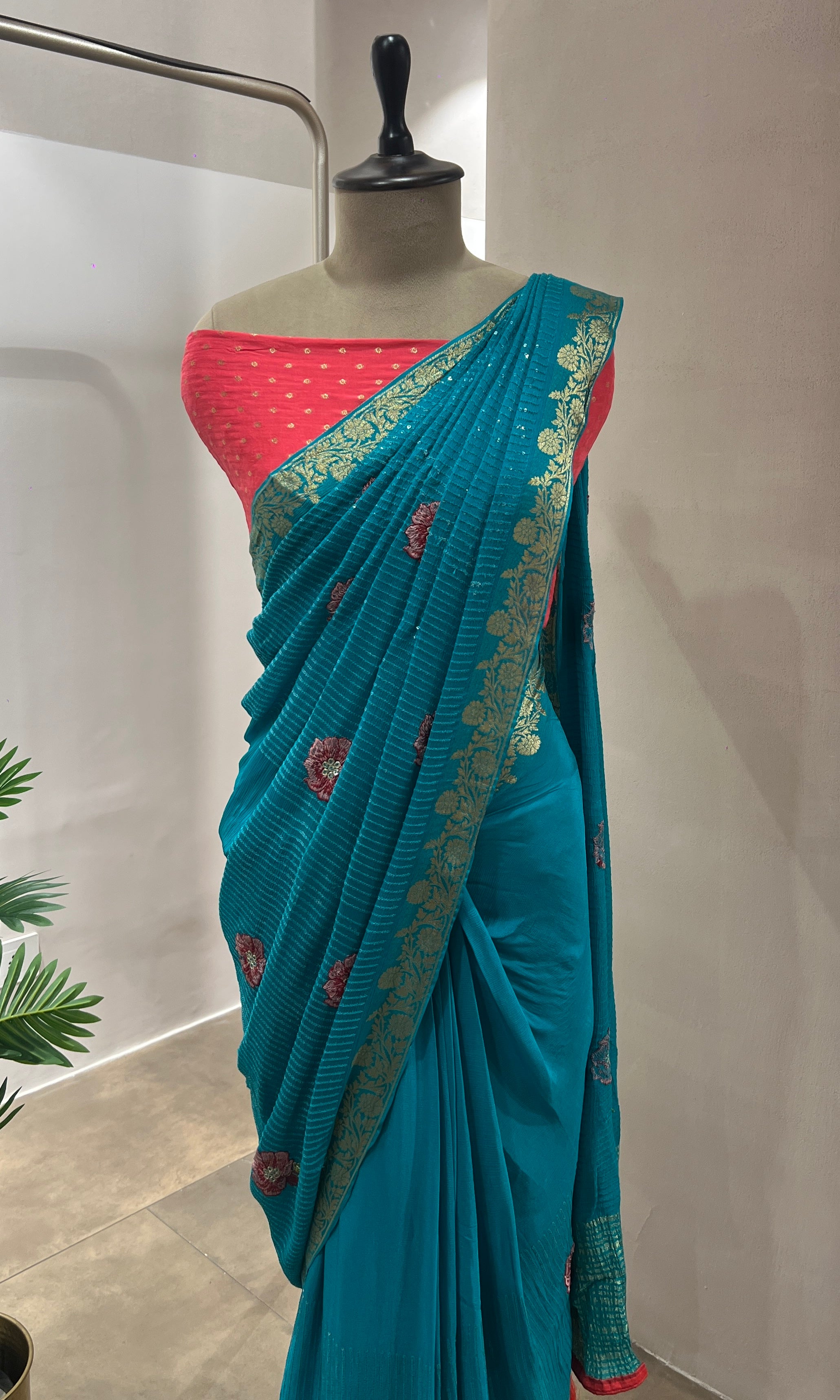 Rama FLORAL FANCY SAREE