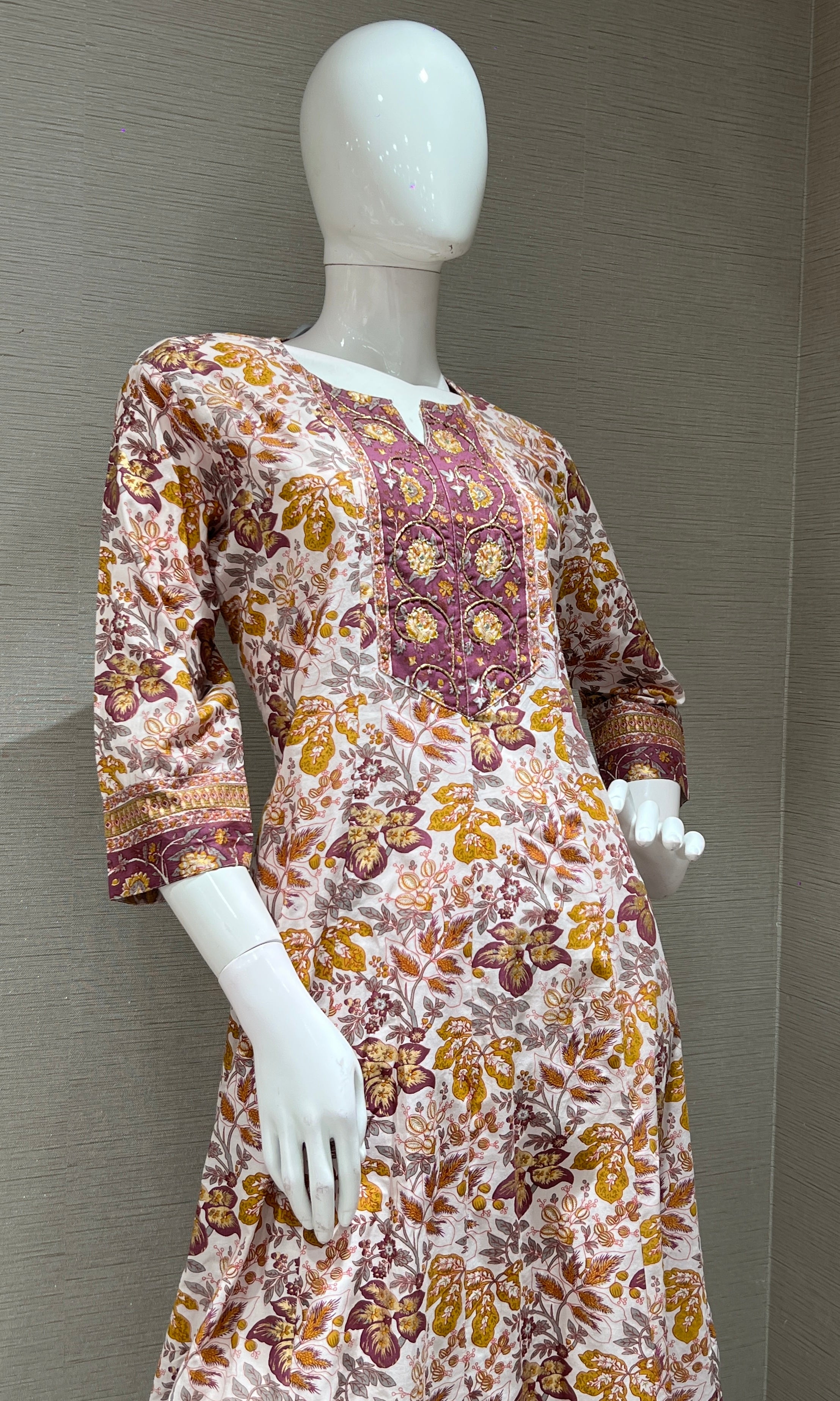 Purple FLORAL PRINTED kurta set