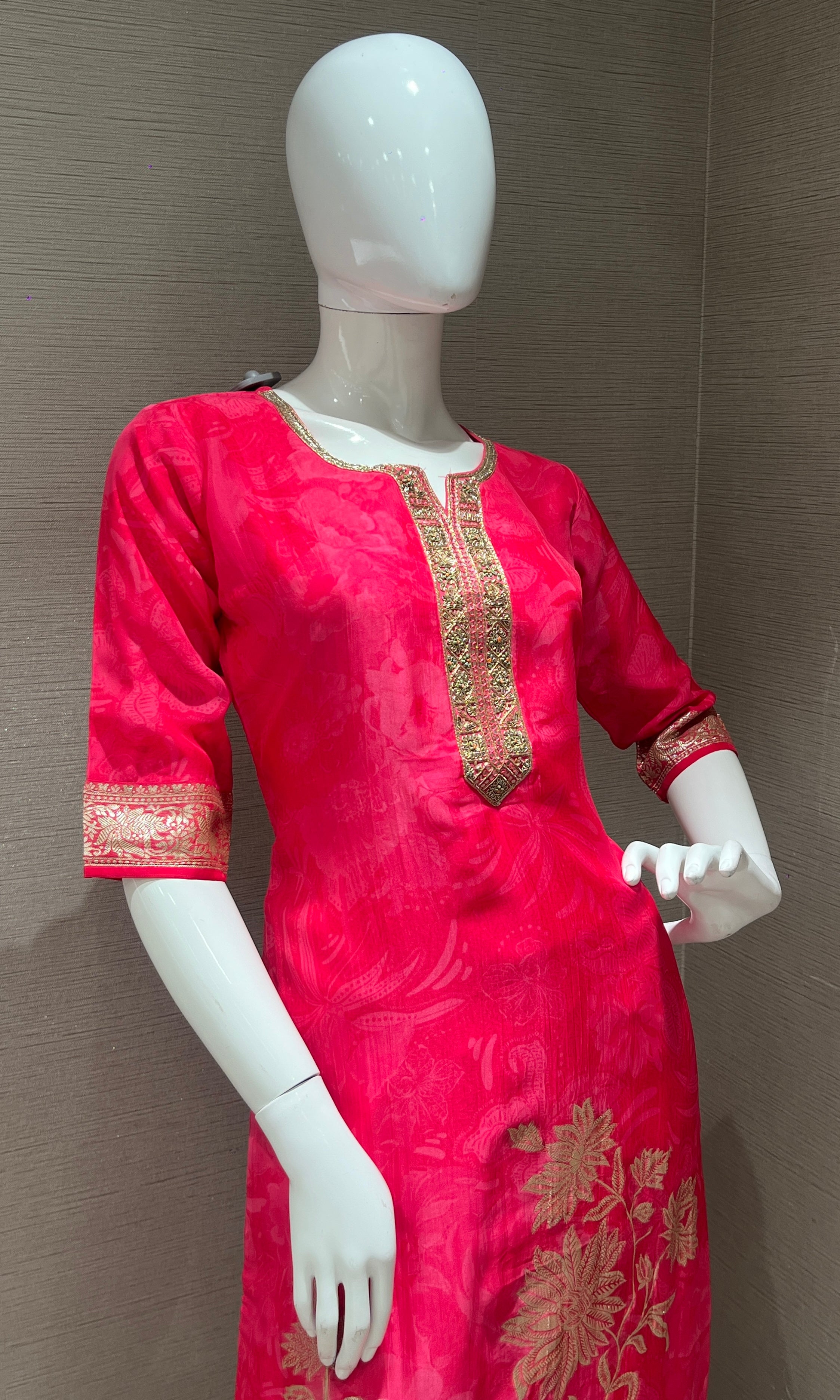 Rani pink kurta set