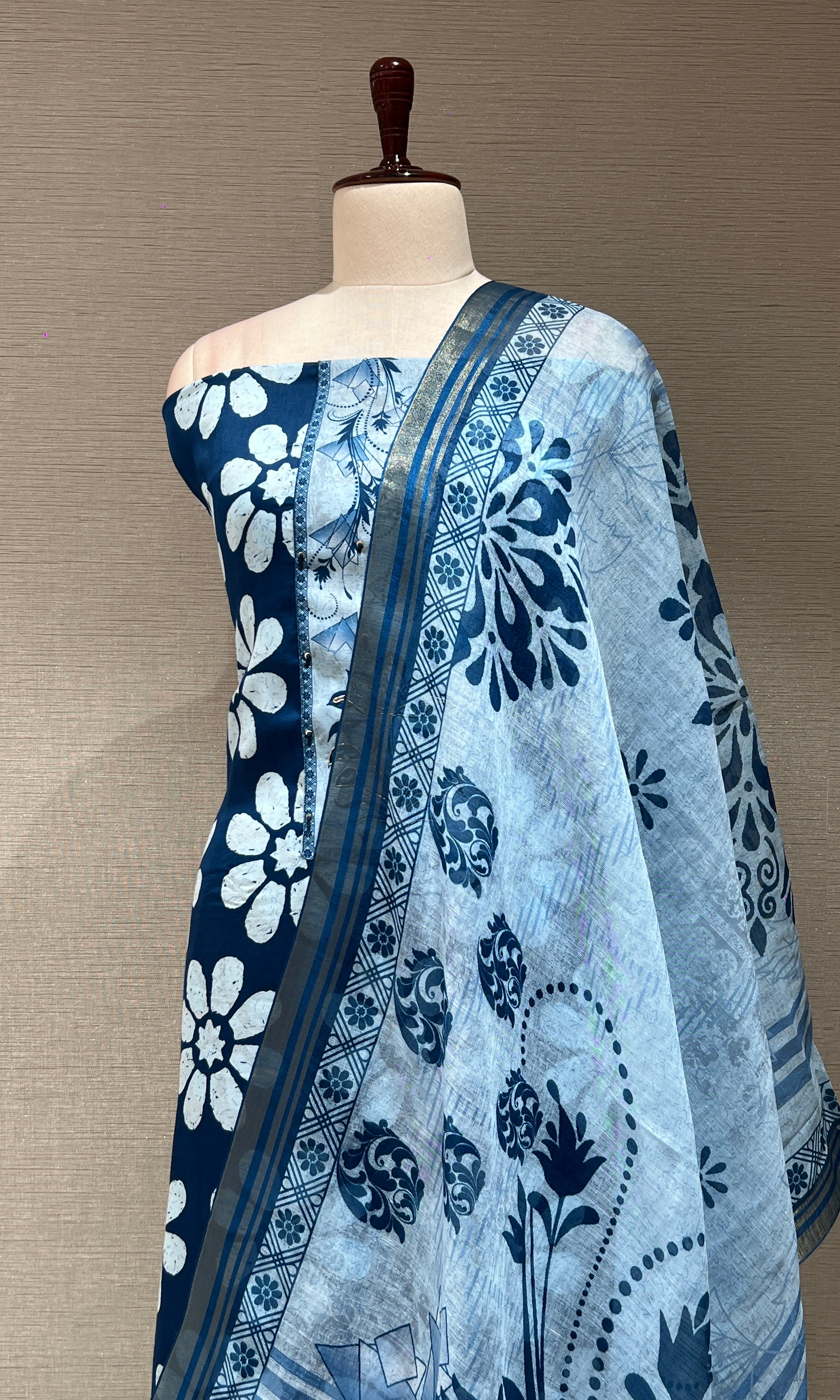 Blue dress material