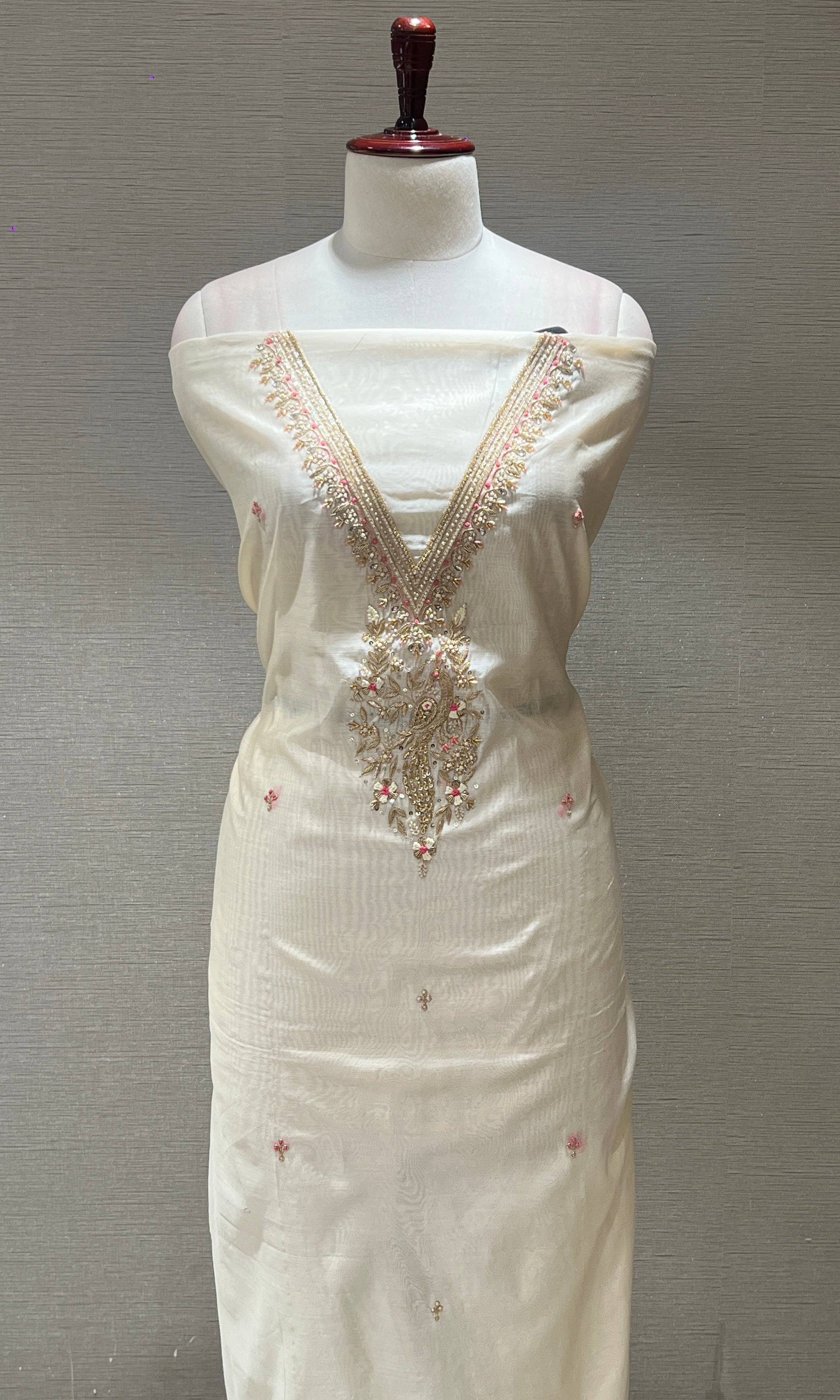 Ivory dress material (party wear)