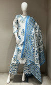 Blue FLORAL PRINT kurta set