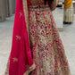 ⚜️Pink with gold work lehanga and designer blouse and netted dupatta 🌹