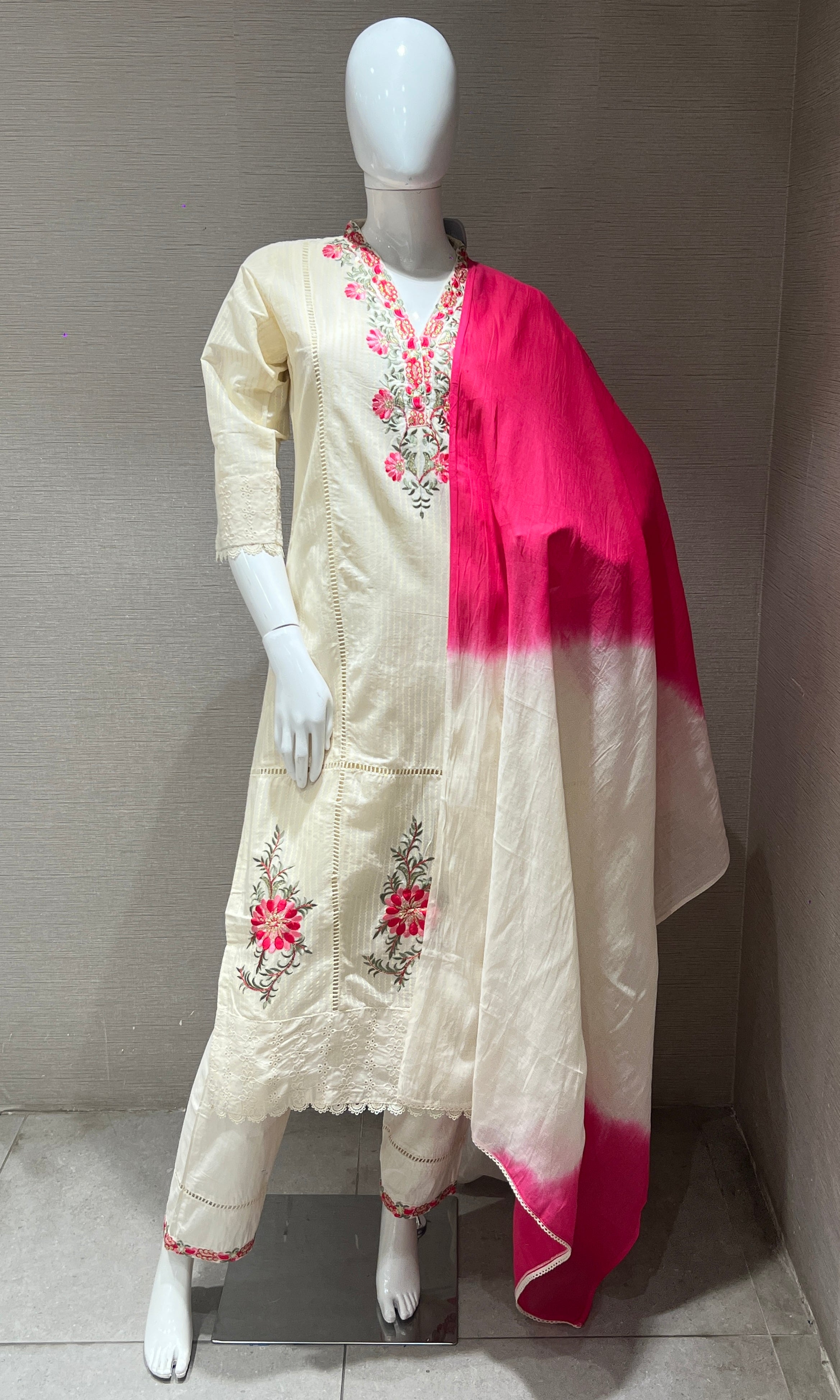Cream kurta set