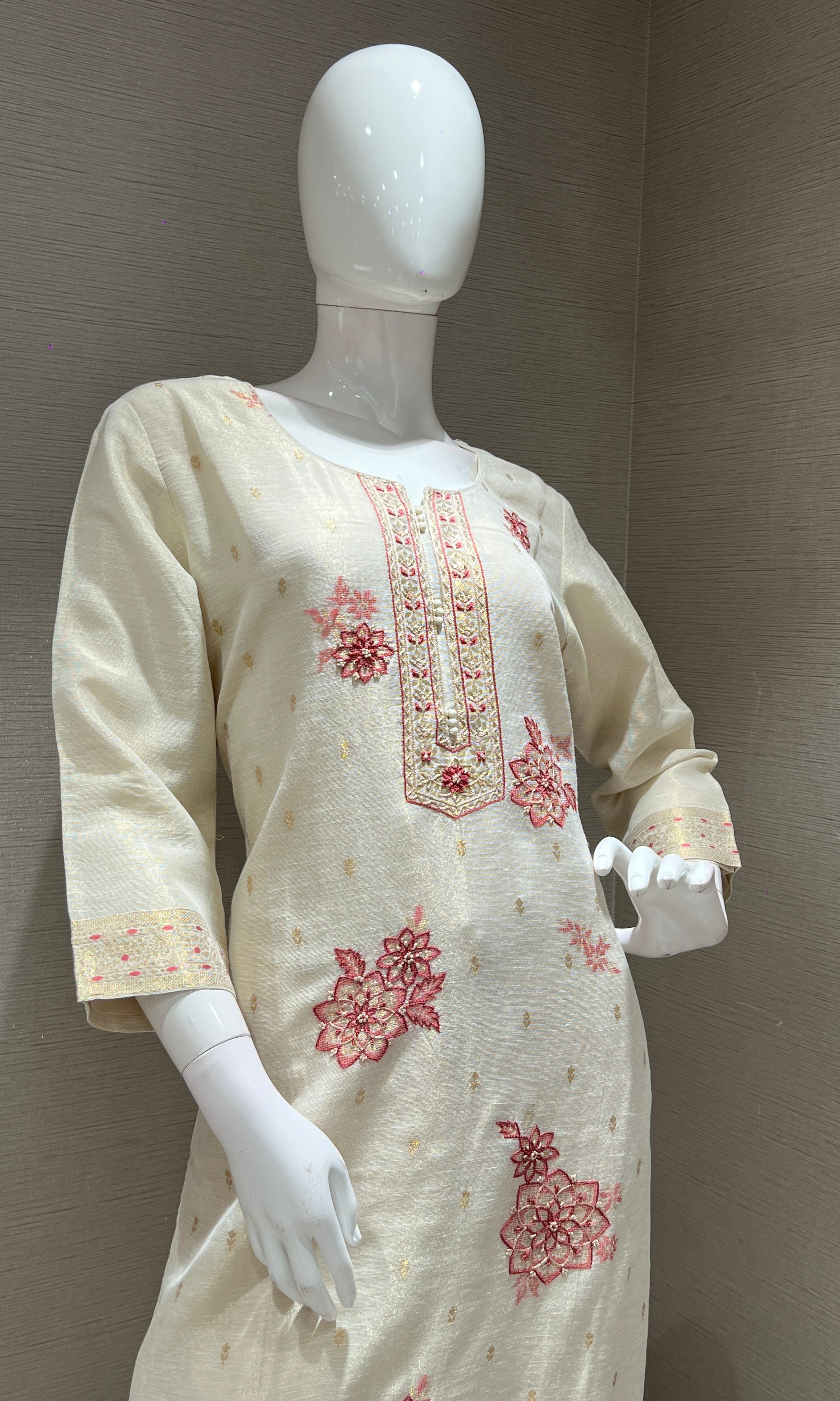 Cream Floral Charm KURTA SET