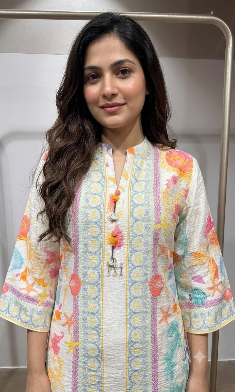 Multi Colour Printkari Cord Set