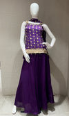 purple Bandhej Printed Palazzo set