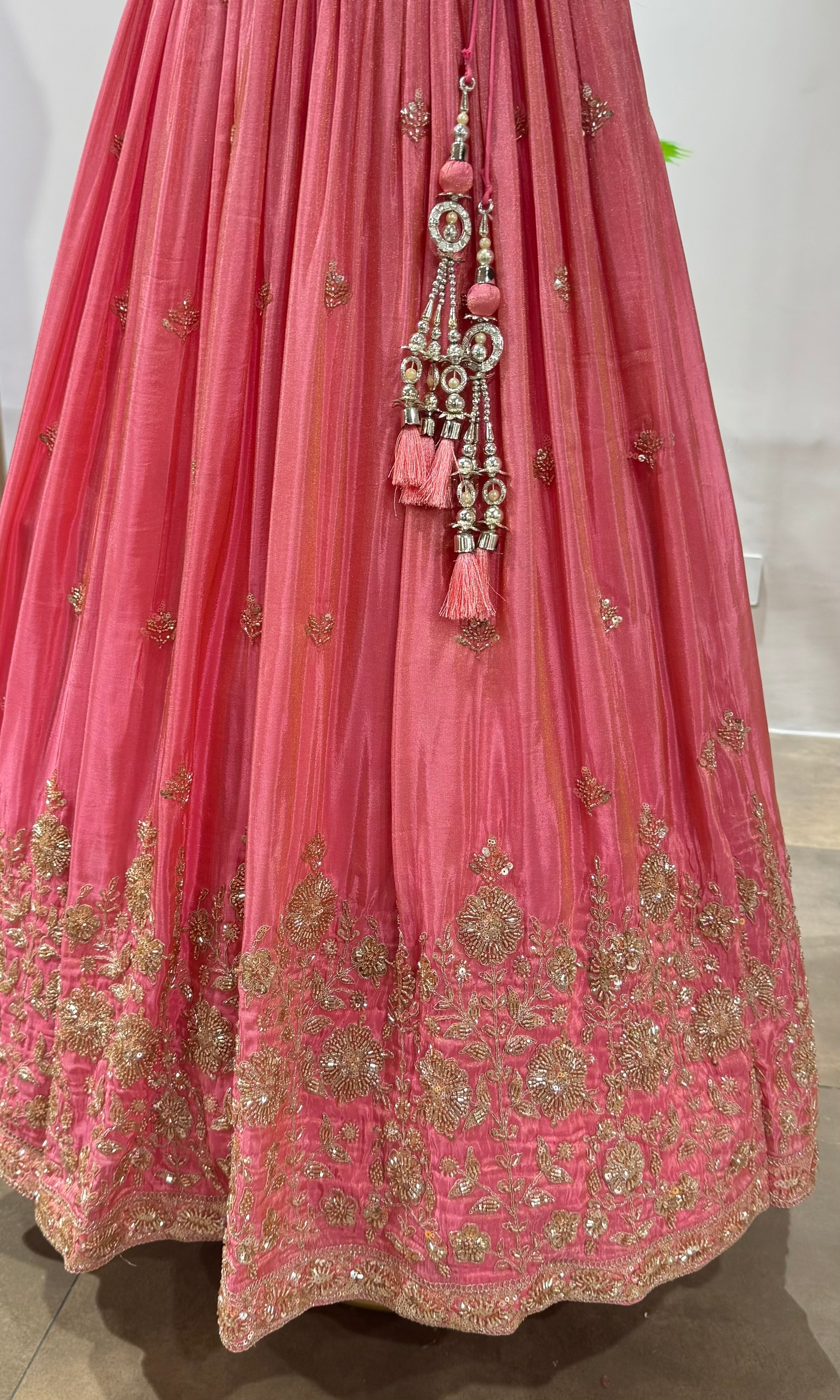 Baby pink GOLDEN EMBROIDERY Lehenga