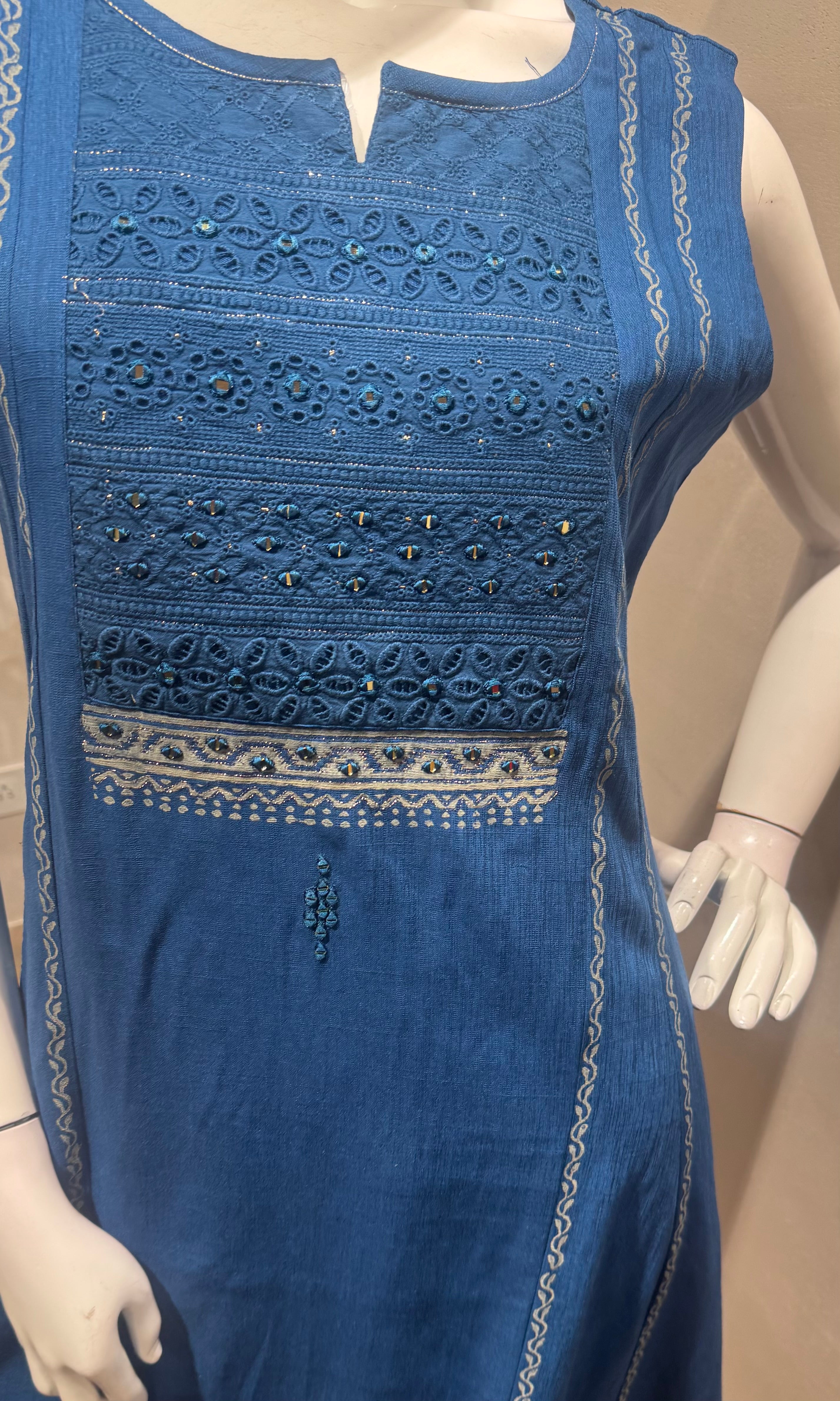 Regal Blue Ethnic Kurti with bottom